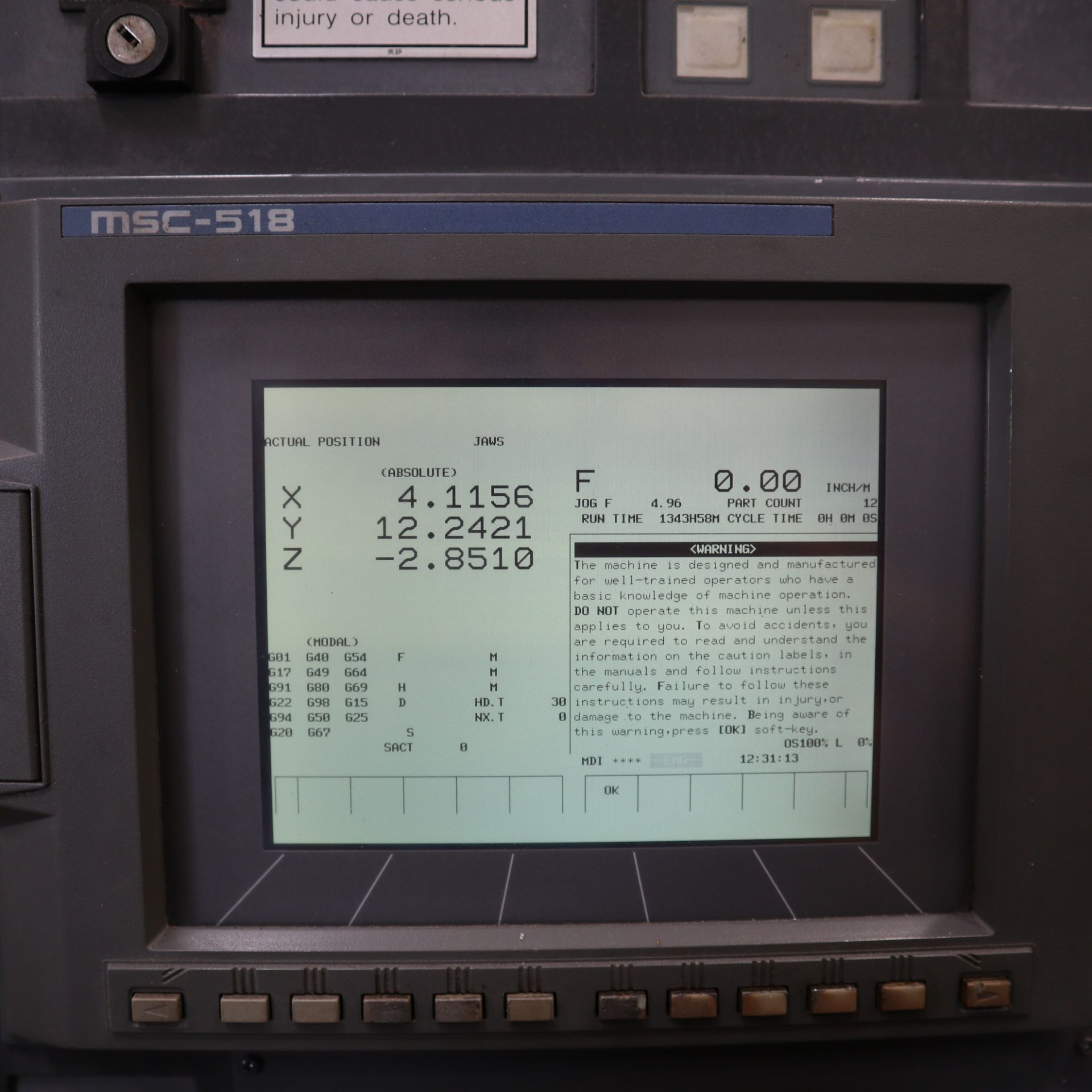 1998 MORI SEIKI SV40, S/N 113, FANUC CONTROL, 22” X 20” X 20”, 4TH AXIS READY, CHIP CONVEYOR - Image 8 of 11
