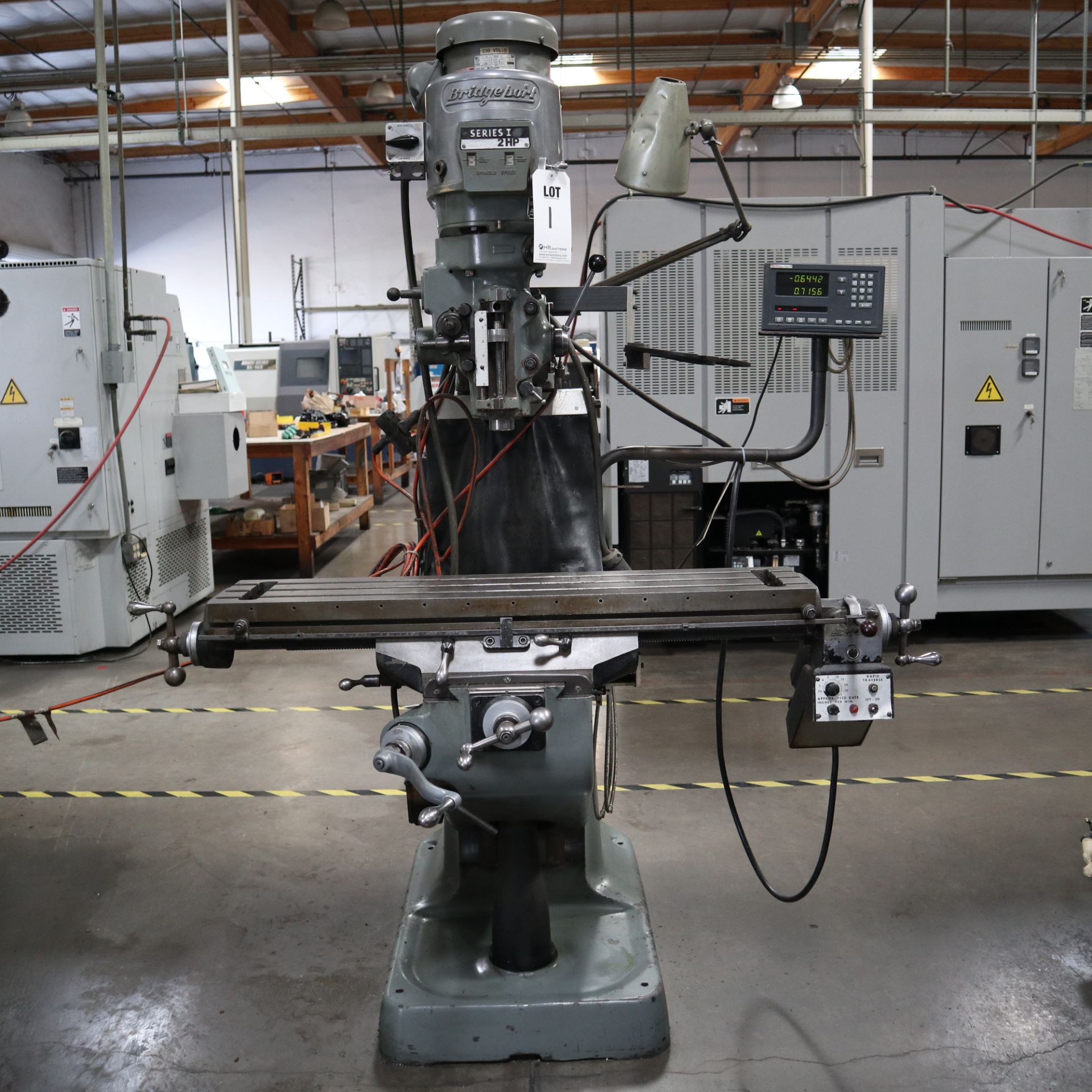 BRIDGEPORT SERIES 1 MILLING MACHINING, S/N J267469, WITH NEWALL DRO MODEL M20-M