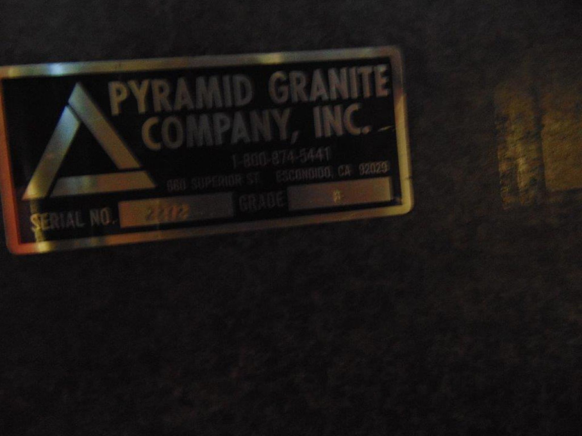 PYRAMID GRANITE INSPECTION TABLE, S/N 2272, B GRADE, 5' X 3' X 7" - Image 3 of 4