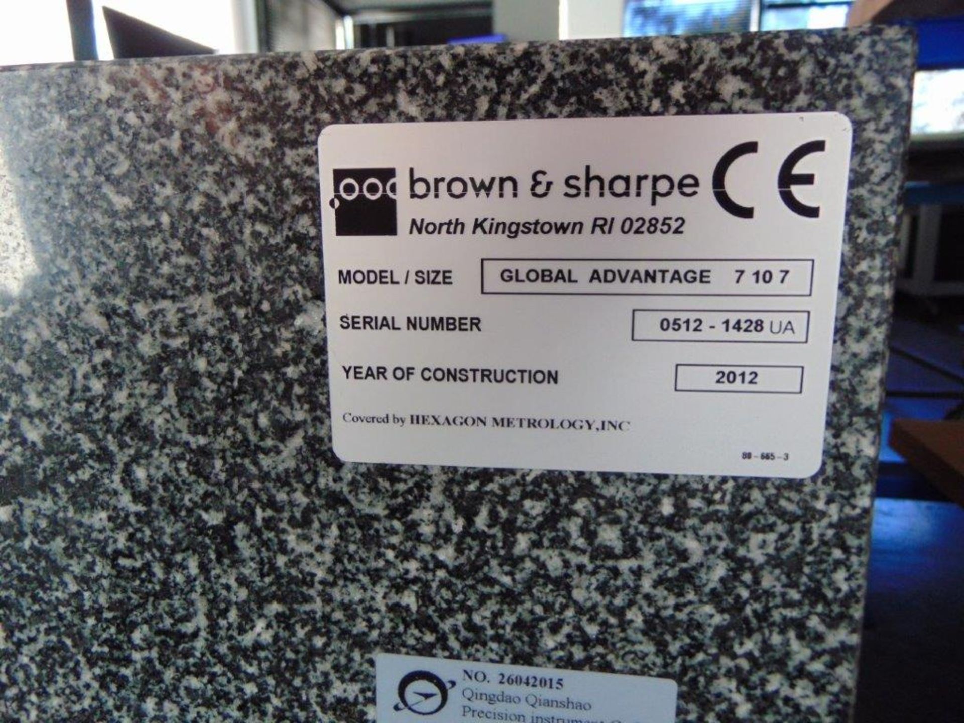 2012 BROWNE & SHARPE GLOBAL AVANTAGE CMM, MODEL 7.10.07, S/N 0512-1428, TO INCLUDE HEXAGON H000098 - Image 7 of 7