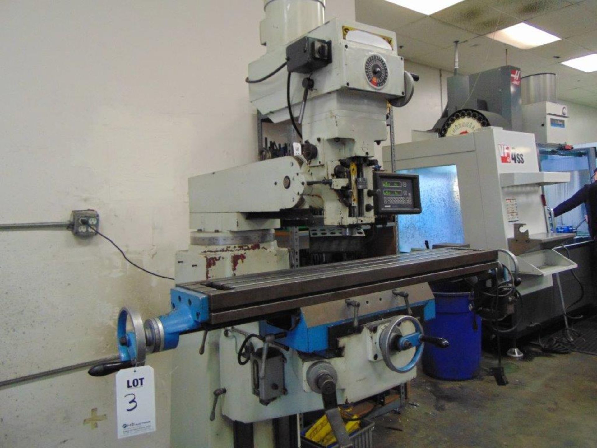 1996 SUPERMAX VCM-16VS, VERTICAL MANUAL MILL, S/N 6055267, 49" X 9" TABLE - Image 2 of 2