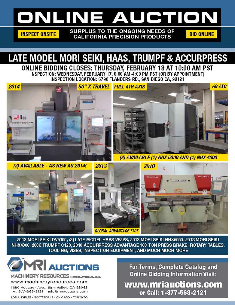 LATE MODEL MORI SEIKI, HAAS, DOOSAN, TRUMPF & ACCUPRESS SHOP