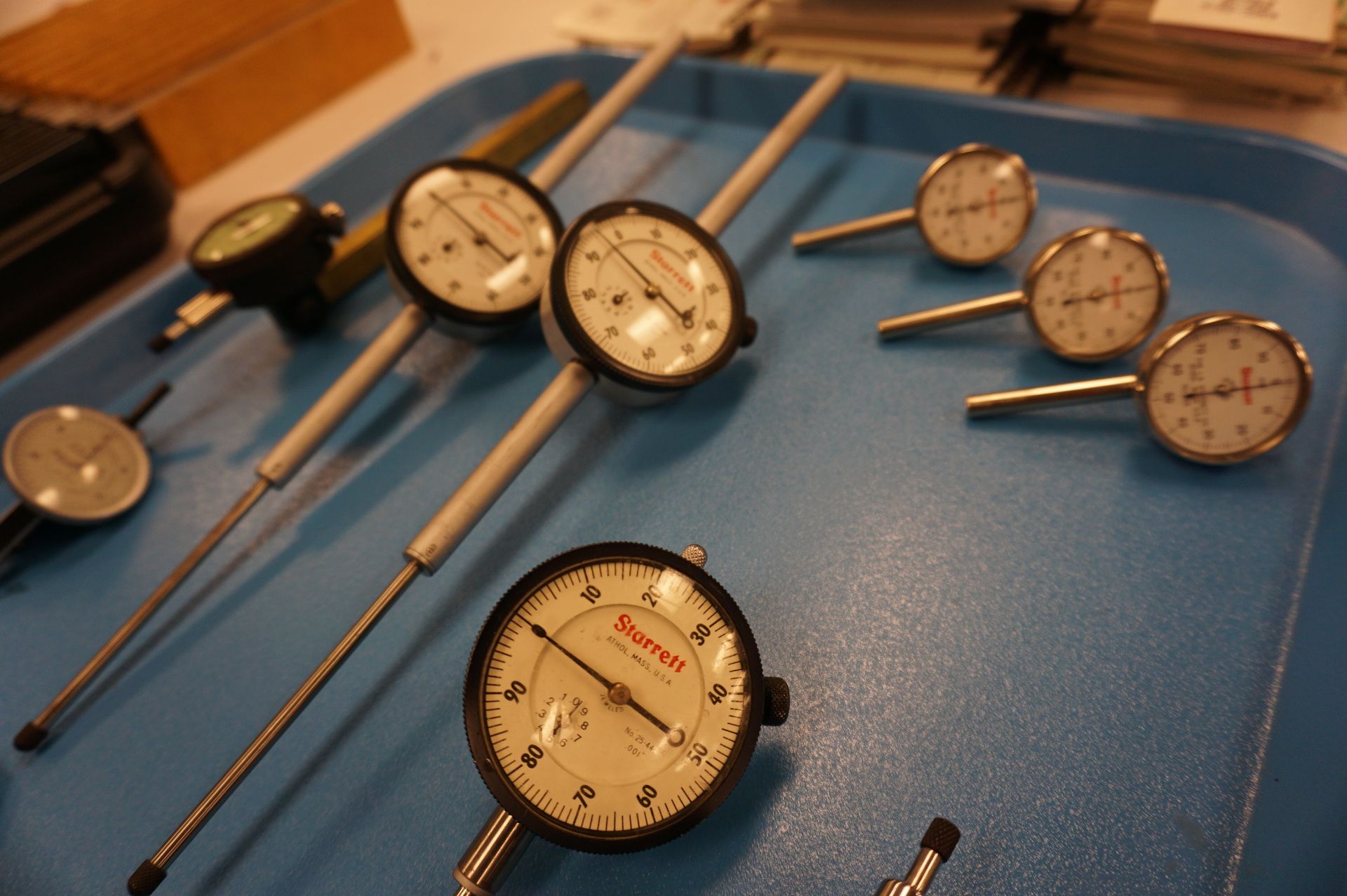 MISC. INDICATOR LOT WITH VERTICAL AND HORIZONTAL DIAL GAUGES, DROP GAUGES, Q-CEE'S STICKER SHEETS - Image 3 of 4