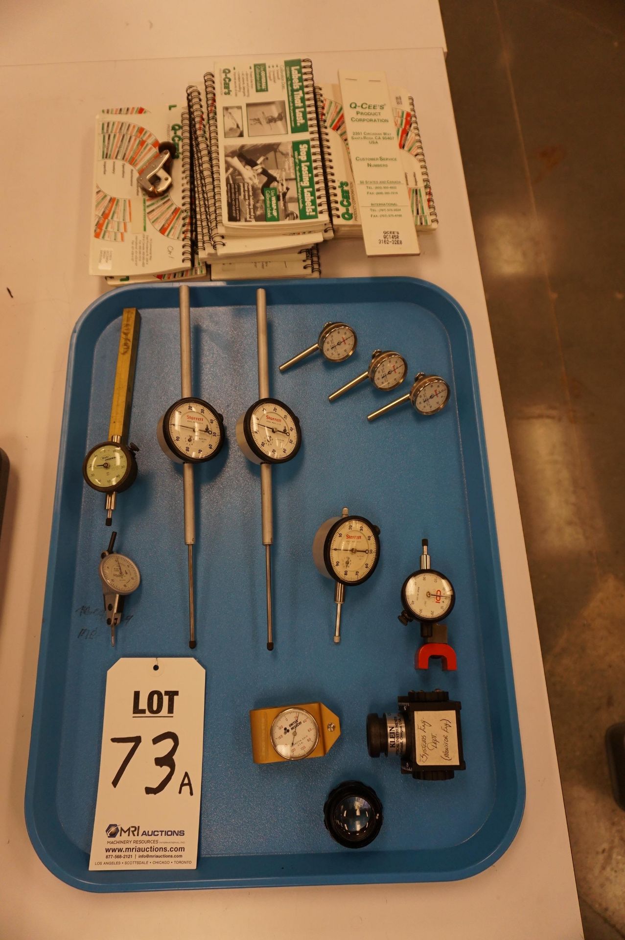 MISC. INDICATOR LOT WITH VERTICAL AND HORIZONTAL DIAL GAUGES, DROP GAUGES, Q-CEE'S STICKER SHEETS - Image 2 of 4
