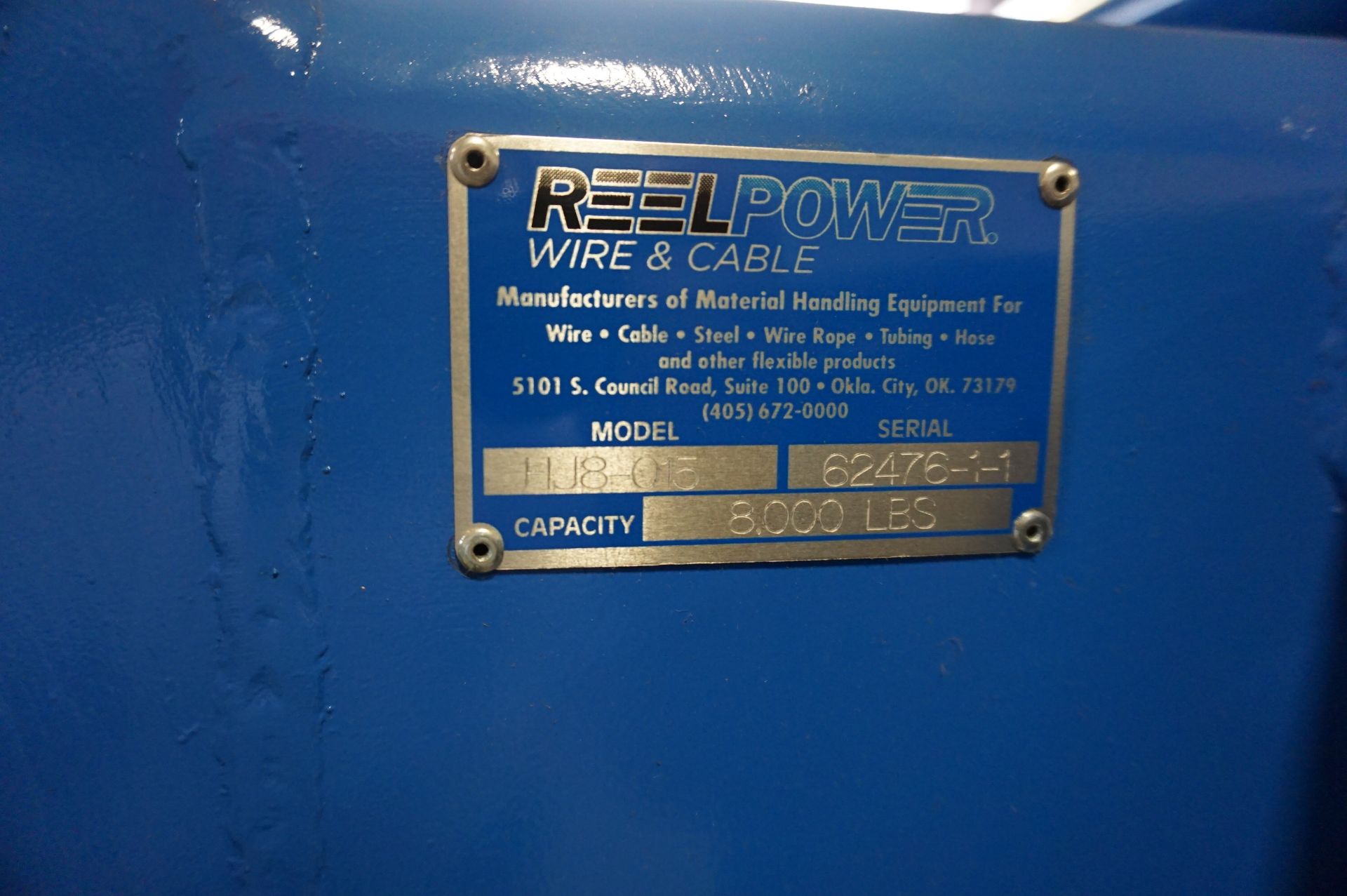 REELPOWER REEL COILING MACHINE, MODEL HJ8-015, S/N 62476-1-1, CAPACITY 8,000, WITH VARIED SIZE - Image 6 of 6