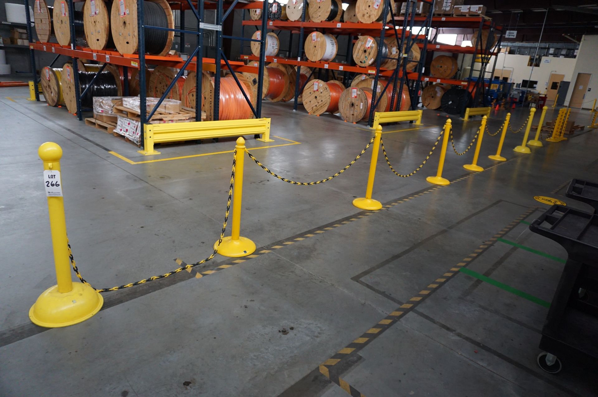 (12) PLASTIC SAFETY STANCHIONS WITH PLASTIC CHAINS