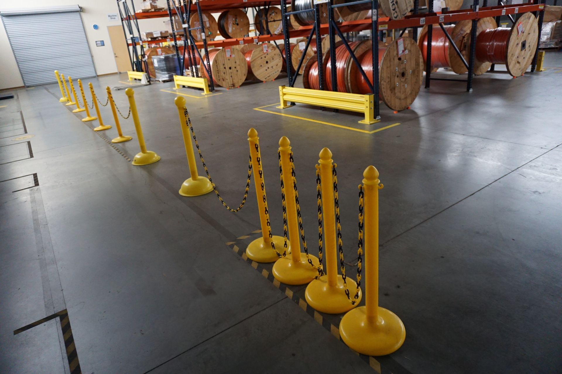 (12) PLASTIC SAFETY STANCHIONS WITH PLASTIC CHAINS - Image 2 of 2