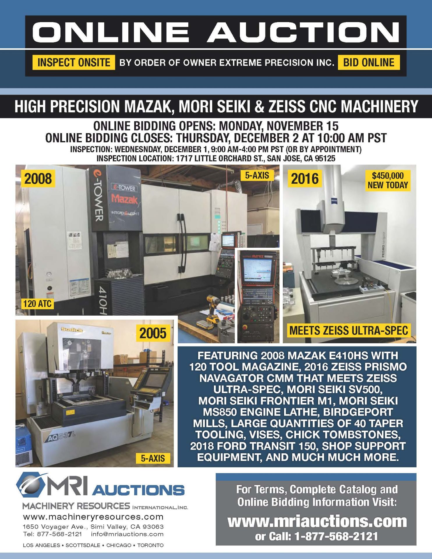 FEATURING: MORI SEIKI ZEISS, SHOP SUPPORT EQUIPMENT, AND MUCH MUCH MORE