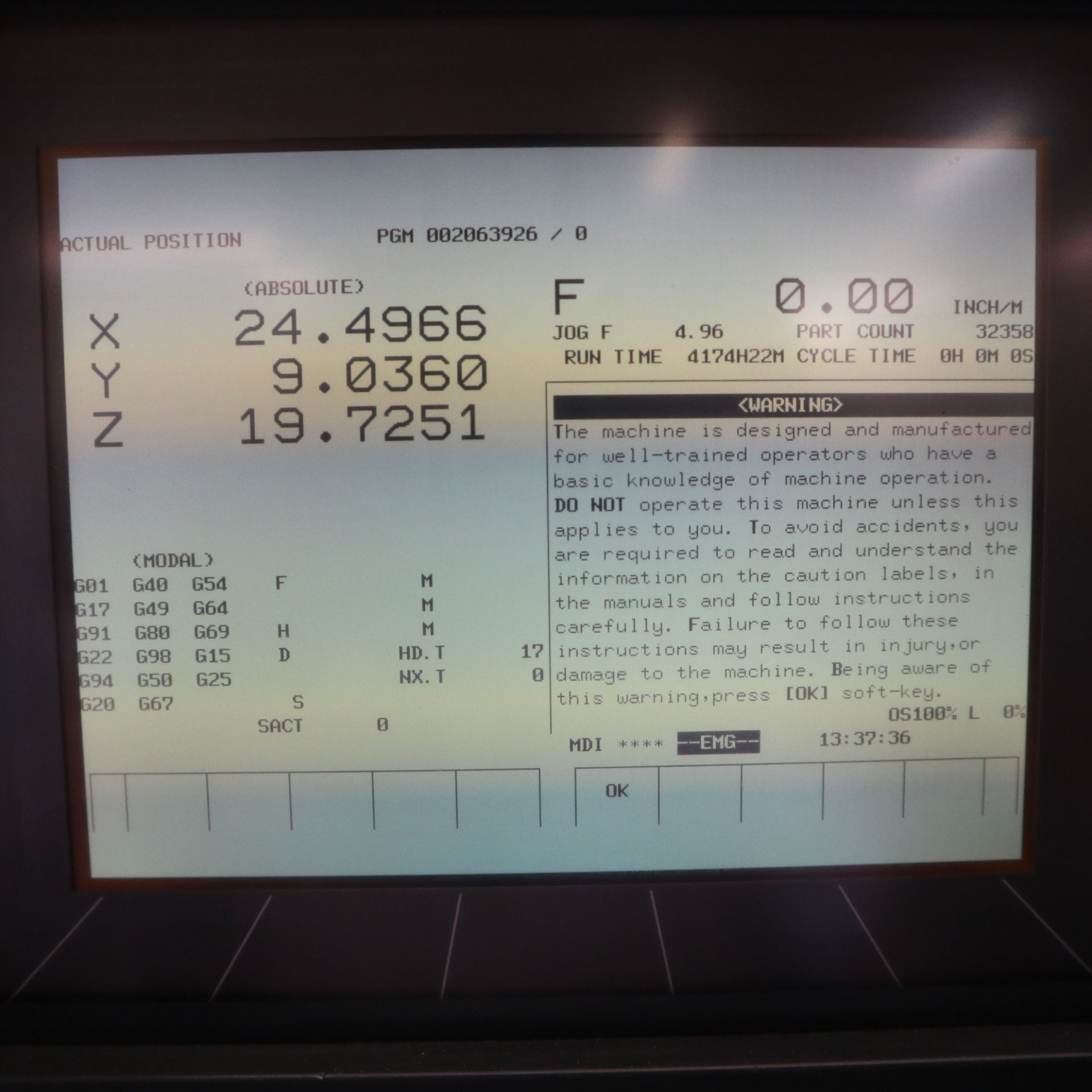 1997 MORI SEIKI SV500 VERTICAL MACHINING CENTER, S/N 1160, MORI MSC-502 CONTROL, - Image 7 of 11