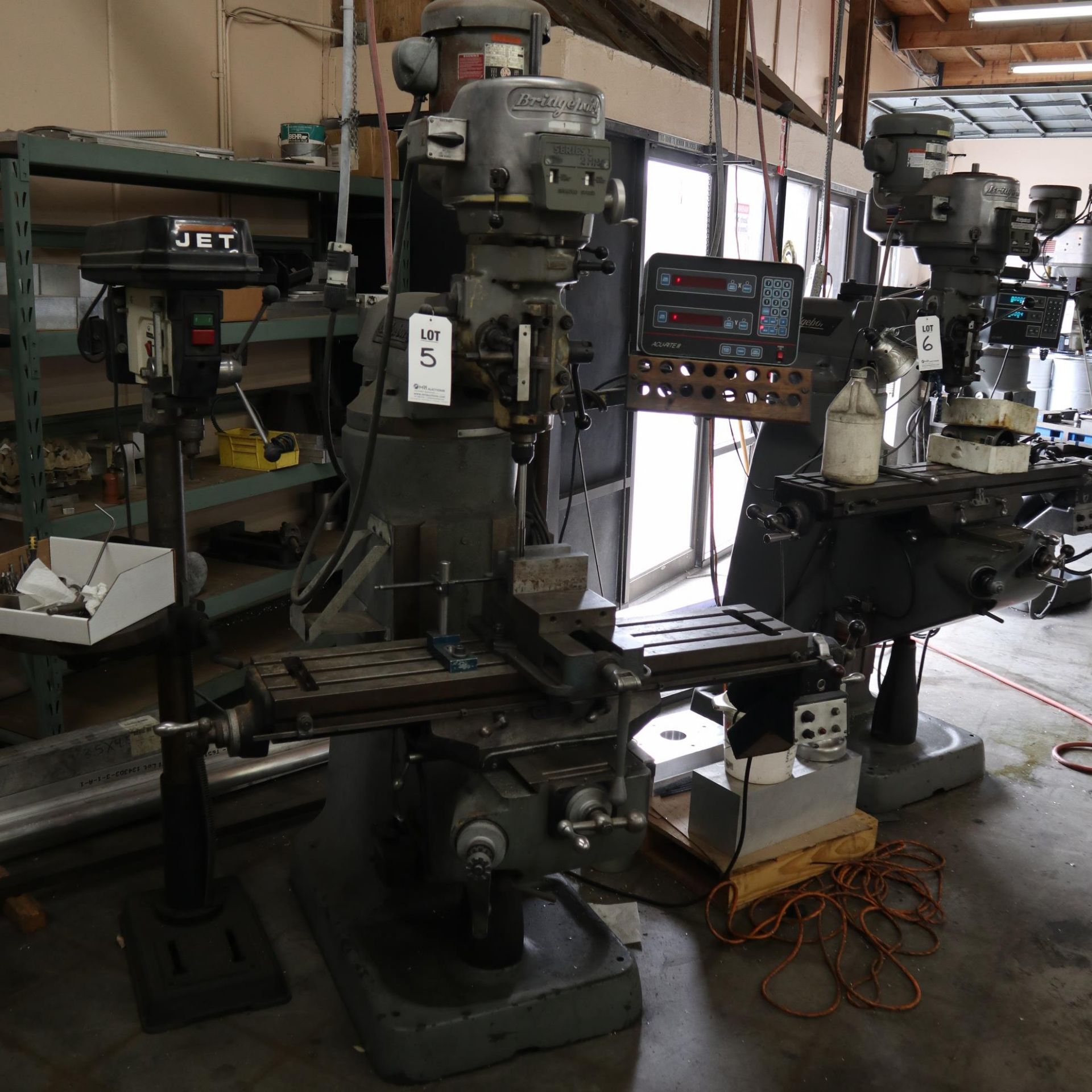 BRIDGEPORT SERIES 1 CONVENTIONAL MILL, S/N J270558, ACU-RITE III BRIDGEPORT DRO **VISE PICTURED