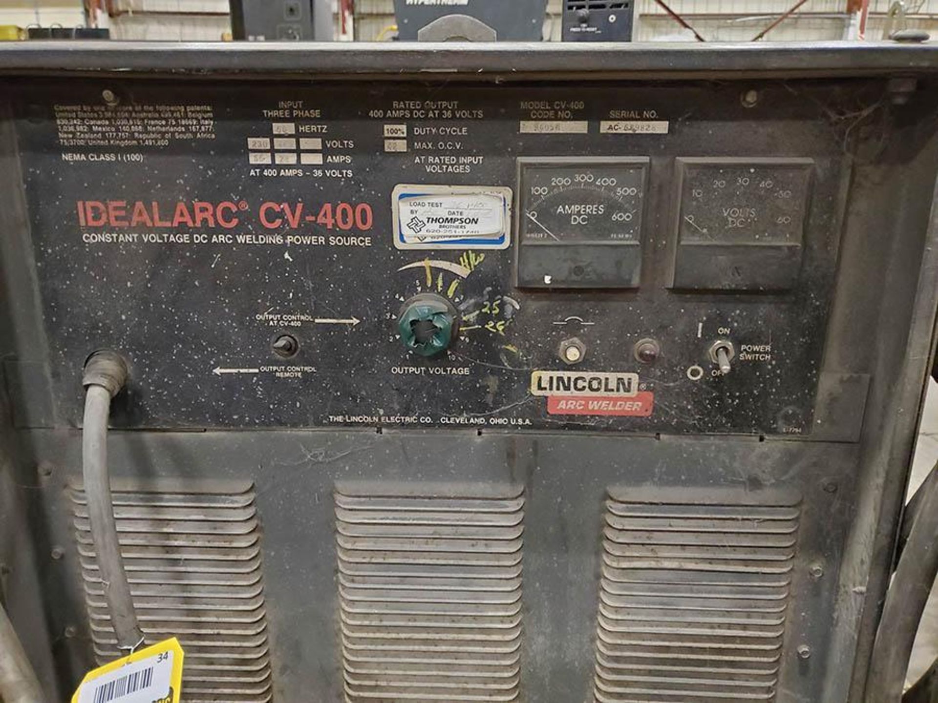 LINCOLN IDEALARC CV-400 CV-DC ARC WELDER - Image 3 of 6