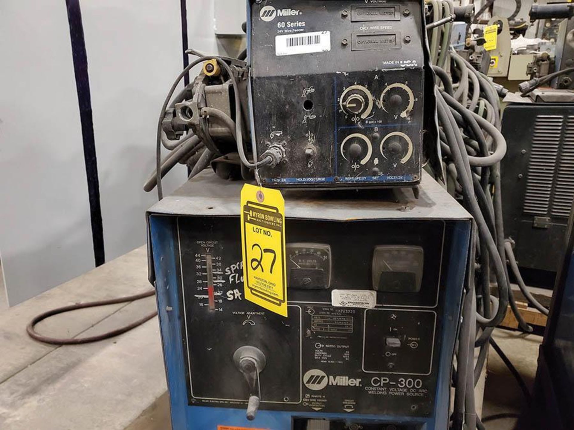 MILLER CP-300 CV-DC ARC WELDER WITH 60 SERIES 24V WIRE FEED - Image 3 of 4