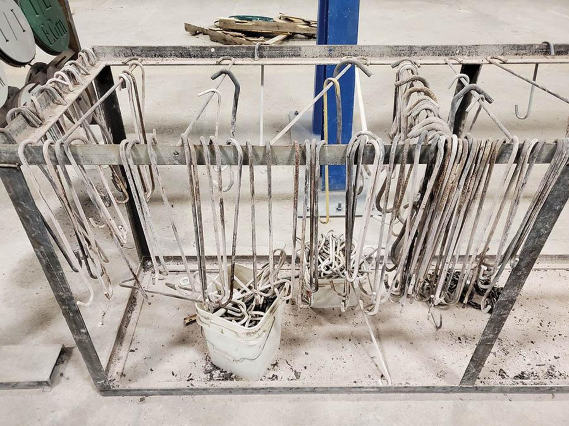 (6) STEEL RACKS OF OVERHEAD CONVEYOR HOOKS - Image 2 of 8