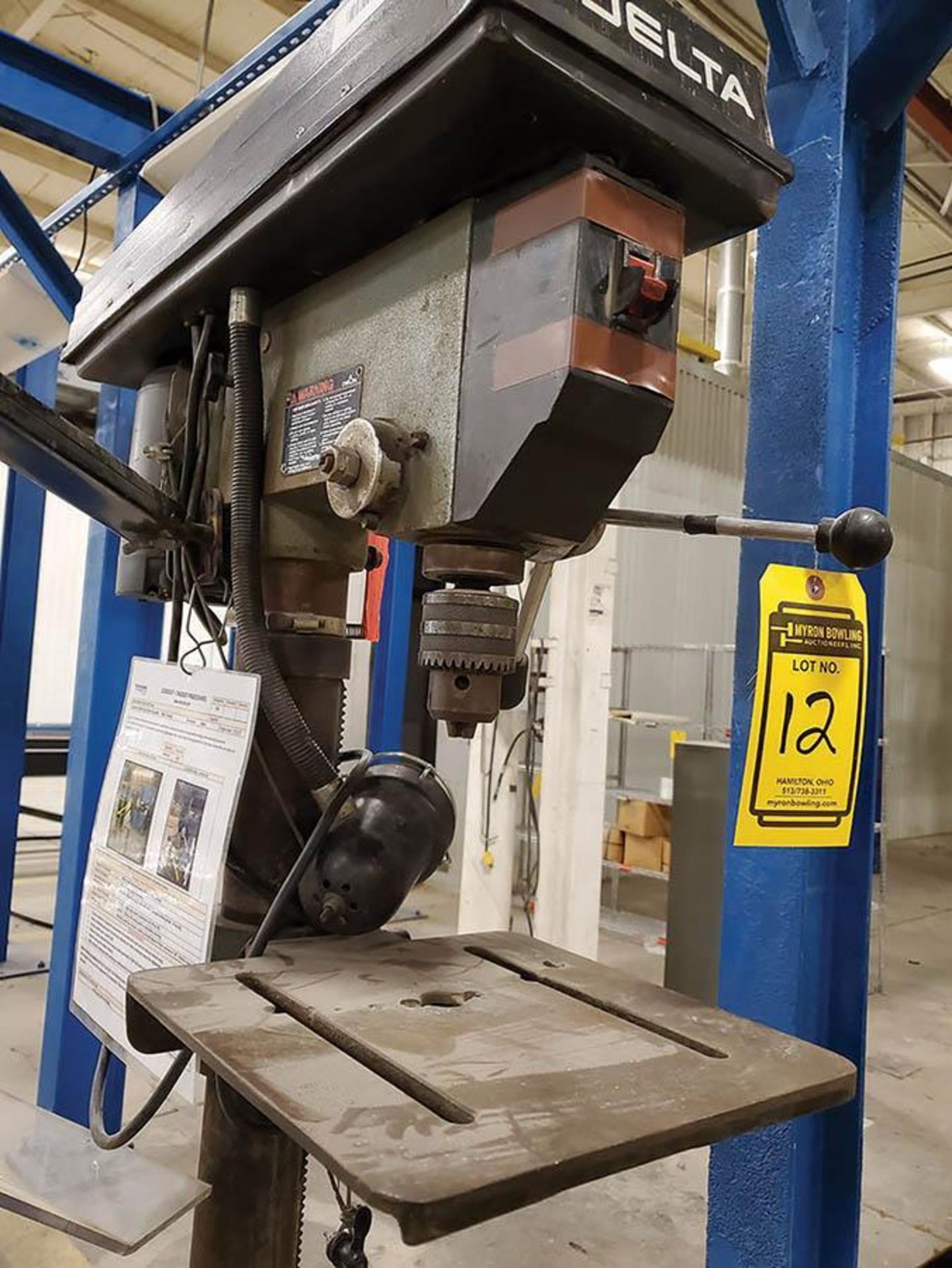 DELTA VERTICAL DRILL PRESS, 11 1/2'' X 11 1/2'' TABLE - Image 5 of 7