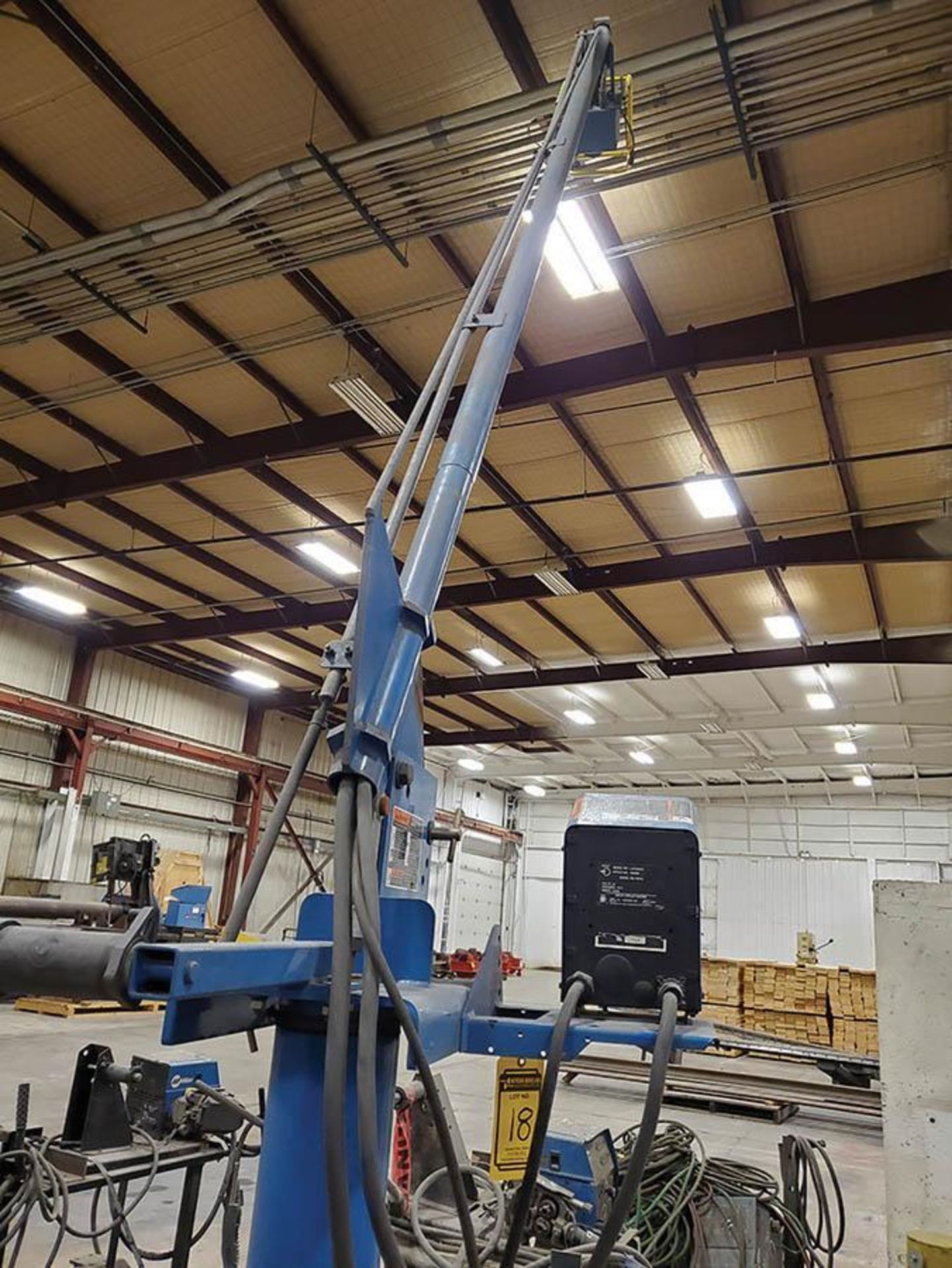 MILLER DELTAWELD 452 CV-DC WELDER ON STEEL PORTABLE BOOM PLATFORM WITH MILLER70 SERIES 24V WIRE FEED - Image 5 of 6