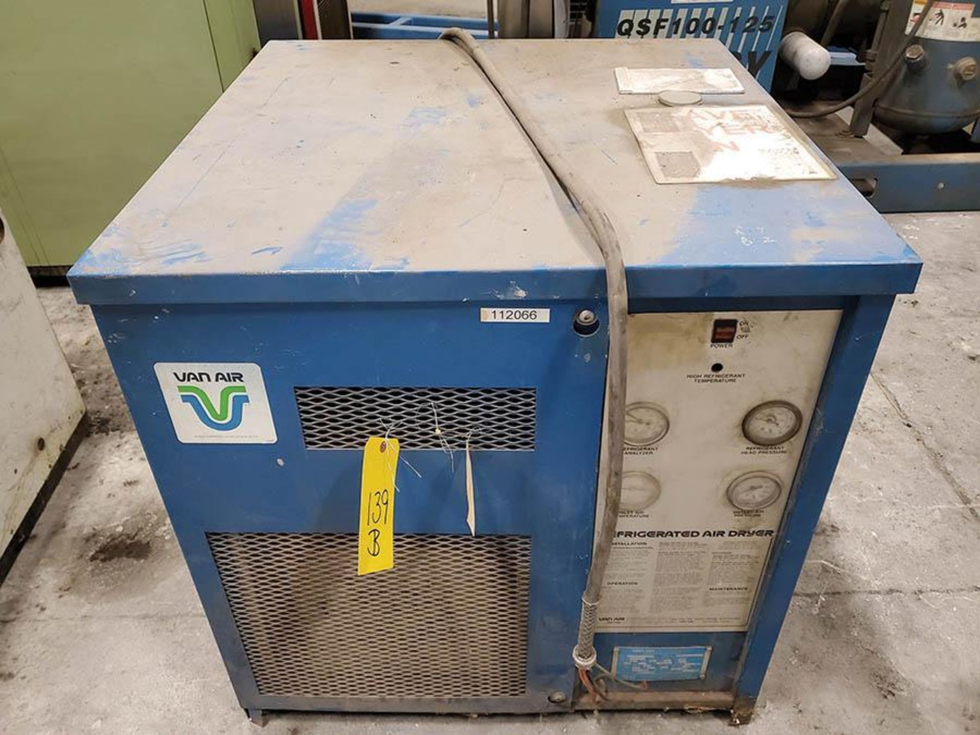 VAN AIR REFRIGERATED AIR DRYER, MODEL RA-250, 250 SCFM @ 100 PSIG, 1.5 HP,