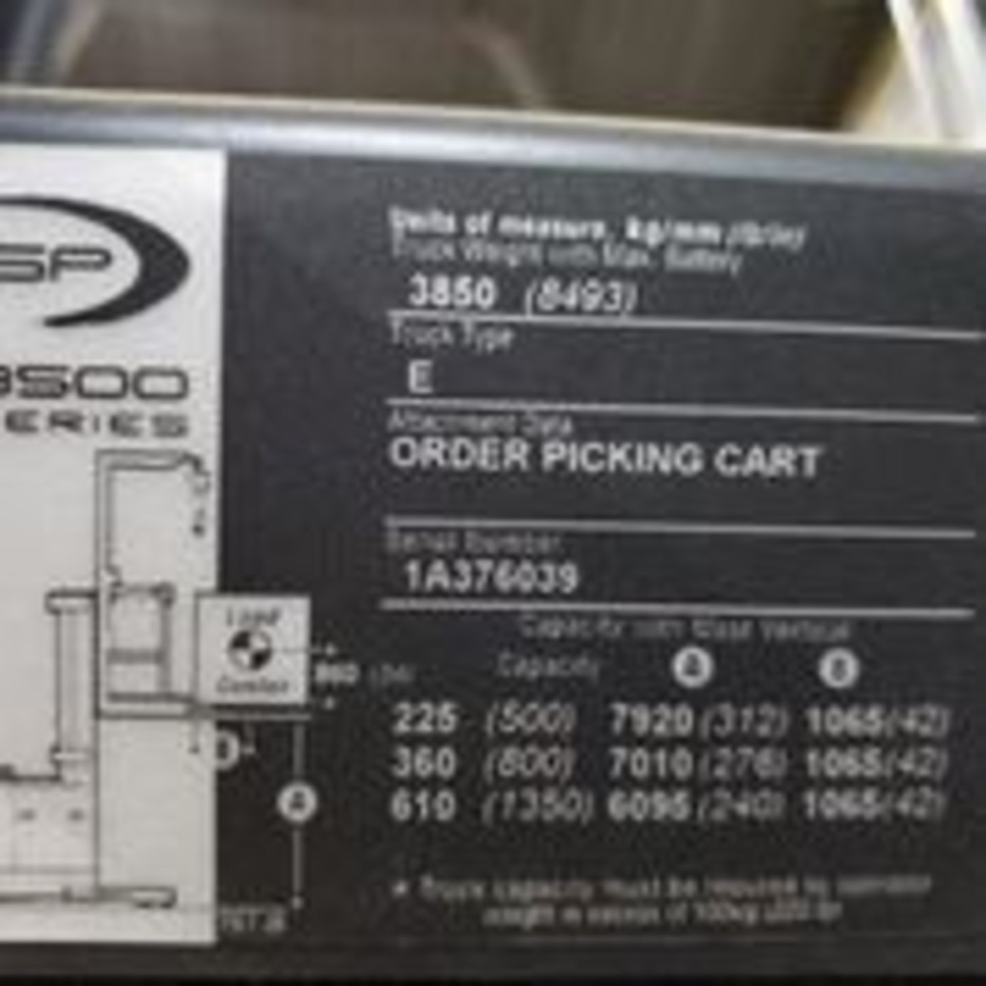 2012 CROWN 3500 SERIES STOCK ORDER PICKER, MODEL SP3520-30, 3,000 LB. CAPACITY - Image 12 of 13