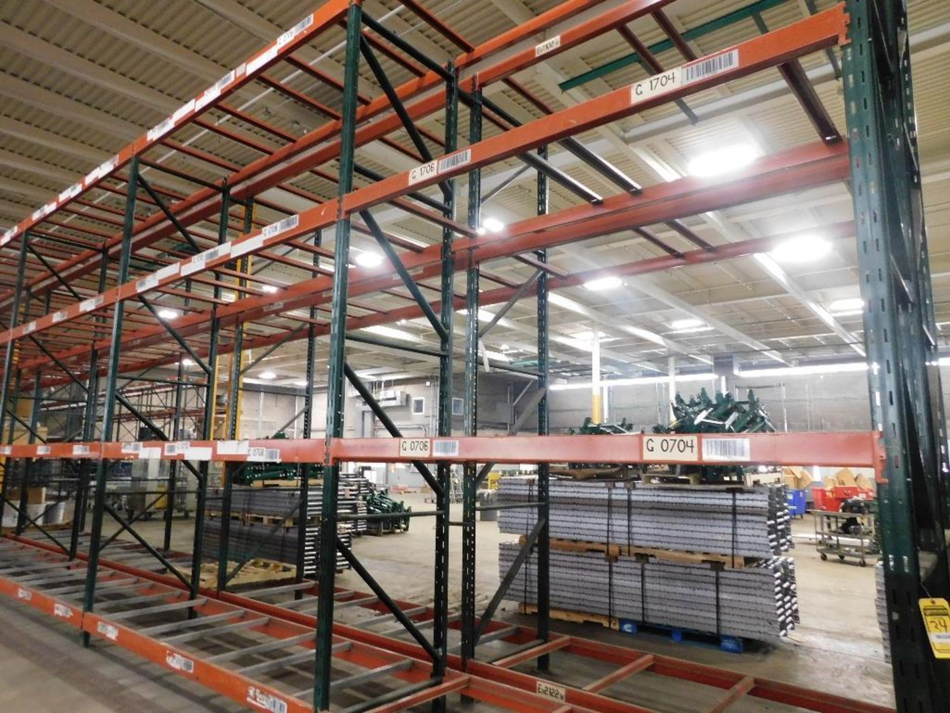 (24X) SECTIONS OF RIDG-U-RAK PALLET RACKING, (2) 20 FT. UPRIGHTS, (24) 16 FT. UPRIGHTS, (176) 5 1/2 - Image 2 of 3