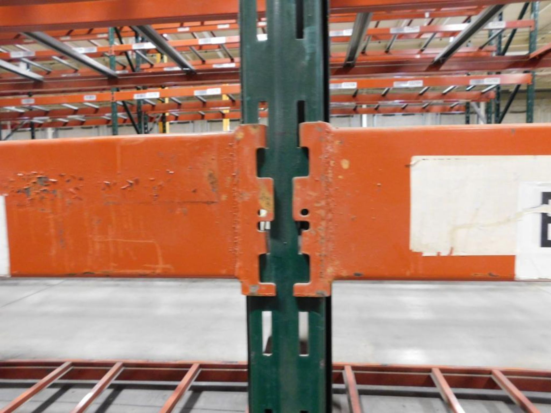 (22X) SECTIONS OF RIDG-U-RAK PALLET RACKING, (10) 20 FT. UPRIGHTS, (14) 16 FT. UPRIGHTS, (164) 5 1/2 - Image 4 of 4