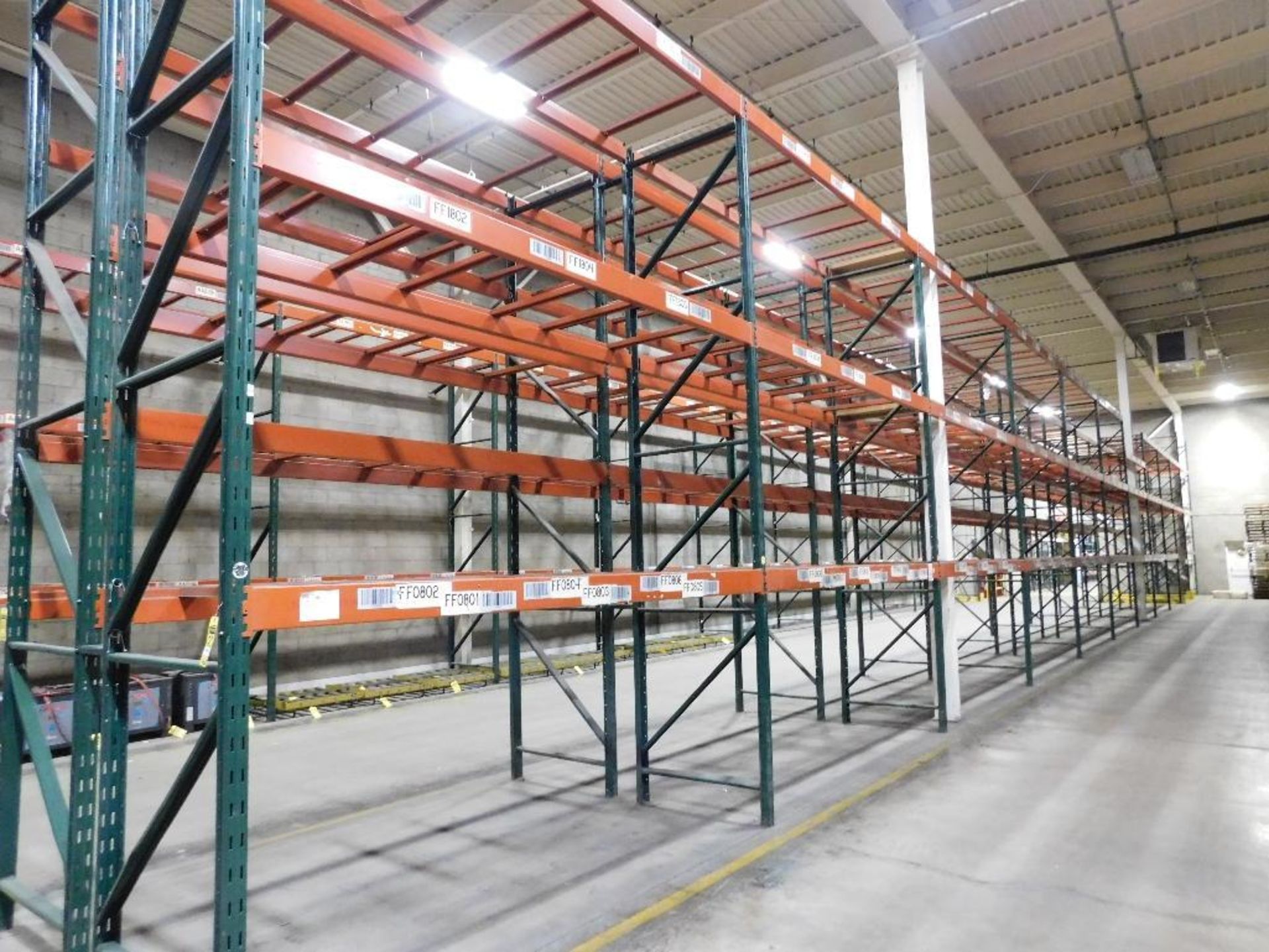 (22X) SECTIONS OF RIDG-U-RAK PALLET RACKING, (6) 20 FT. UPRIGHTS, (18) 16 FT. UPRIGHTS, (170) 5 1/2