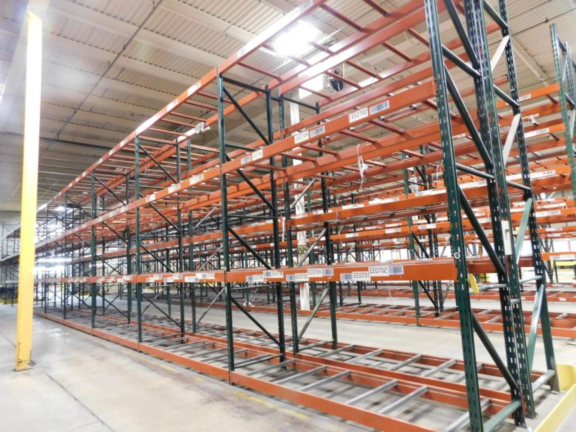 (22X) SECTIONS OF RIDG-U-RAK PALLET RACKING, (4) 20 FT. UPRIGHTS, (20) 16 FT. UPRIGHTS, (141) 5 1/2 - Image 3 of 4