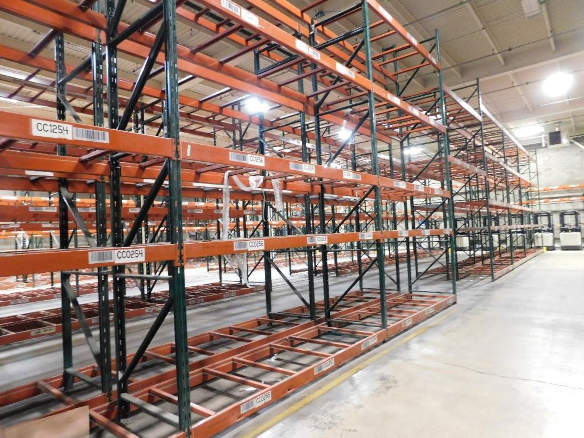 (32X) SECTIONS OF RIDG-U-RAK PALLET RACKING, (8) 20 FT. UPRIGHTS, (26) 16 FT. UPRIGHTS, (60) 4 1/2 I