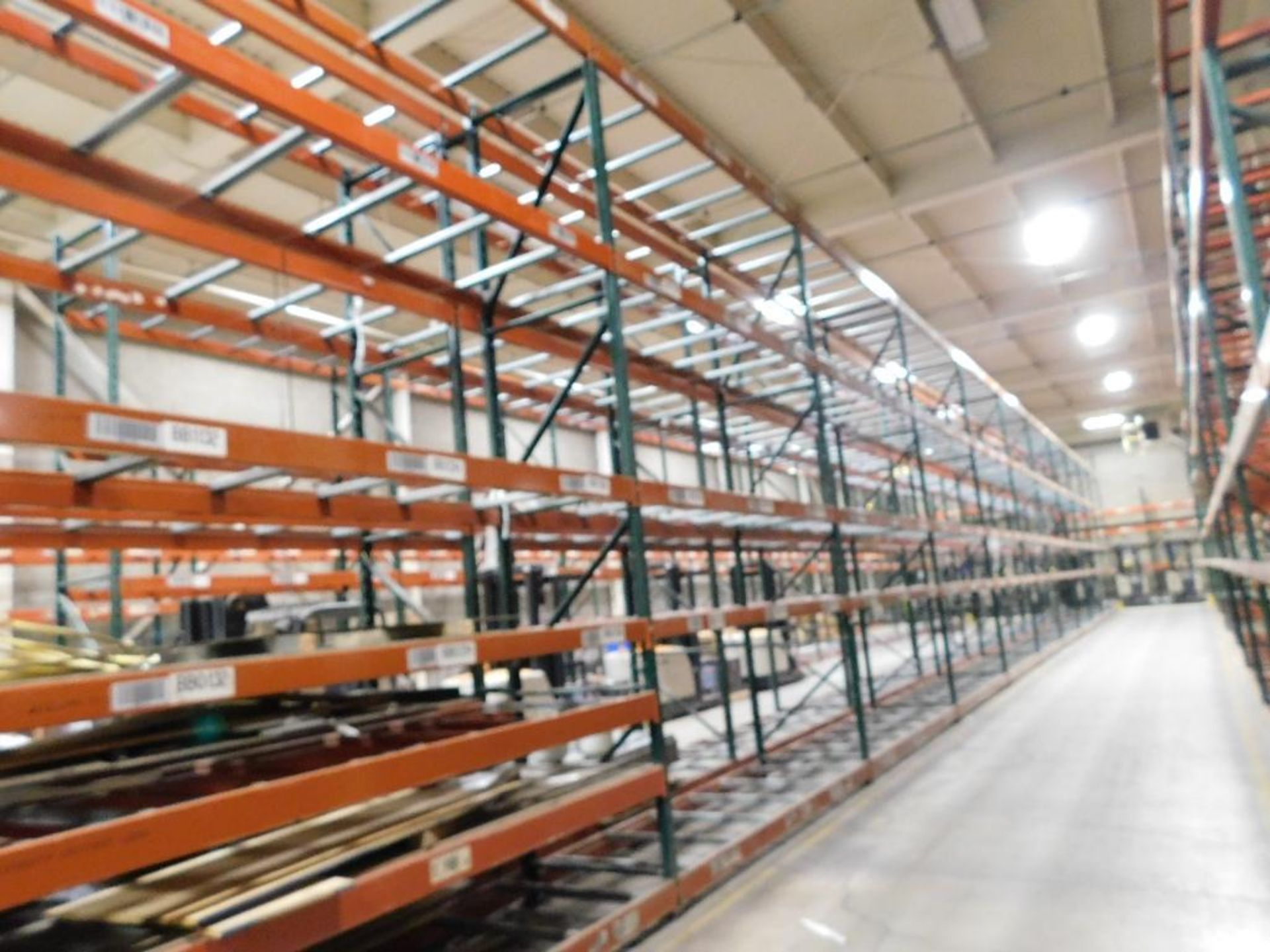 (24X) SECTIONS OF RIDG-U-RAK PALLET RACKING, (4) 20 FT. UPRIGHTS, (22) 16 FT. UPRIGHTS, (46) 4 1/2 I