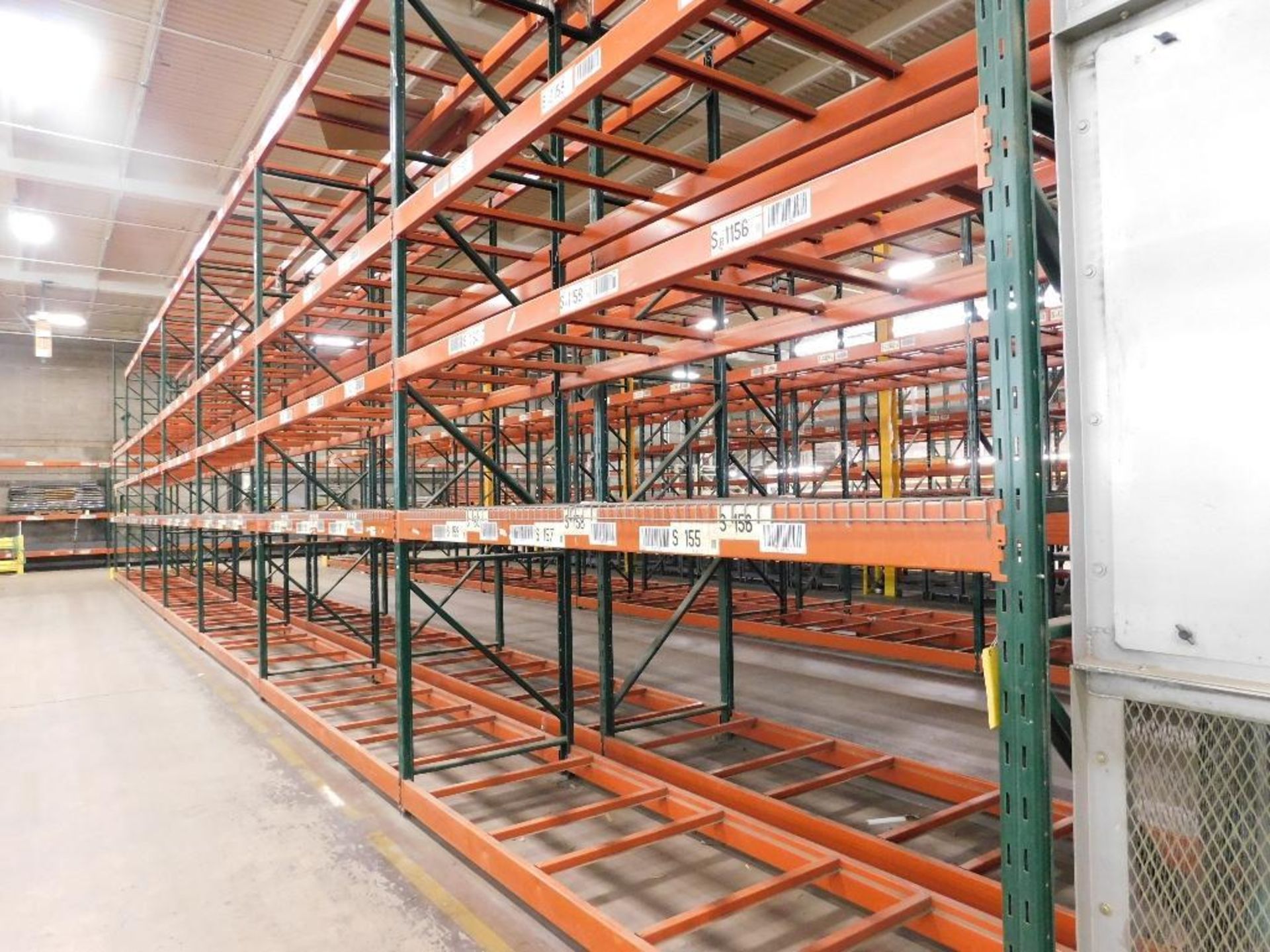 (14X) SECTIONS OF RIDG-U-RAK PALLET RACKING, (2) 20 FT. UPRIGHTS, (14) 16 FT. UPRIGHTS, (108) 5 1/2