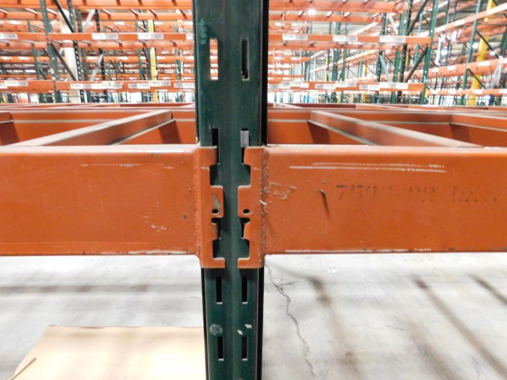 (22X) SECTIONS OF RIDG-U-RAK PALLET RACKING, (6) 20 FT. UPRIGHTS, (18) 16 FT. UPRIGHTS, (123) 5 1/2 - Image 4 of 4