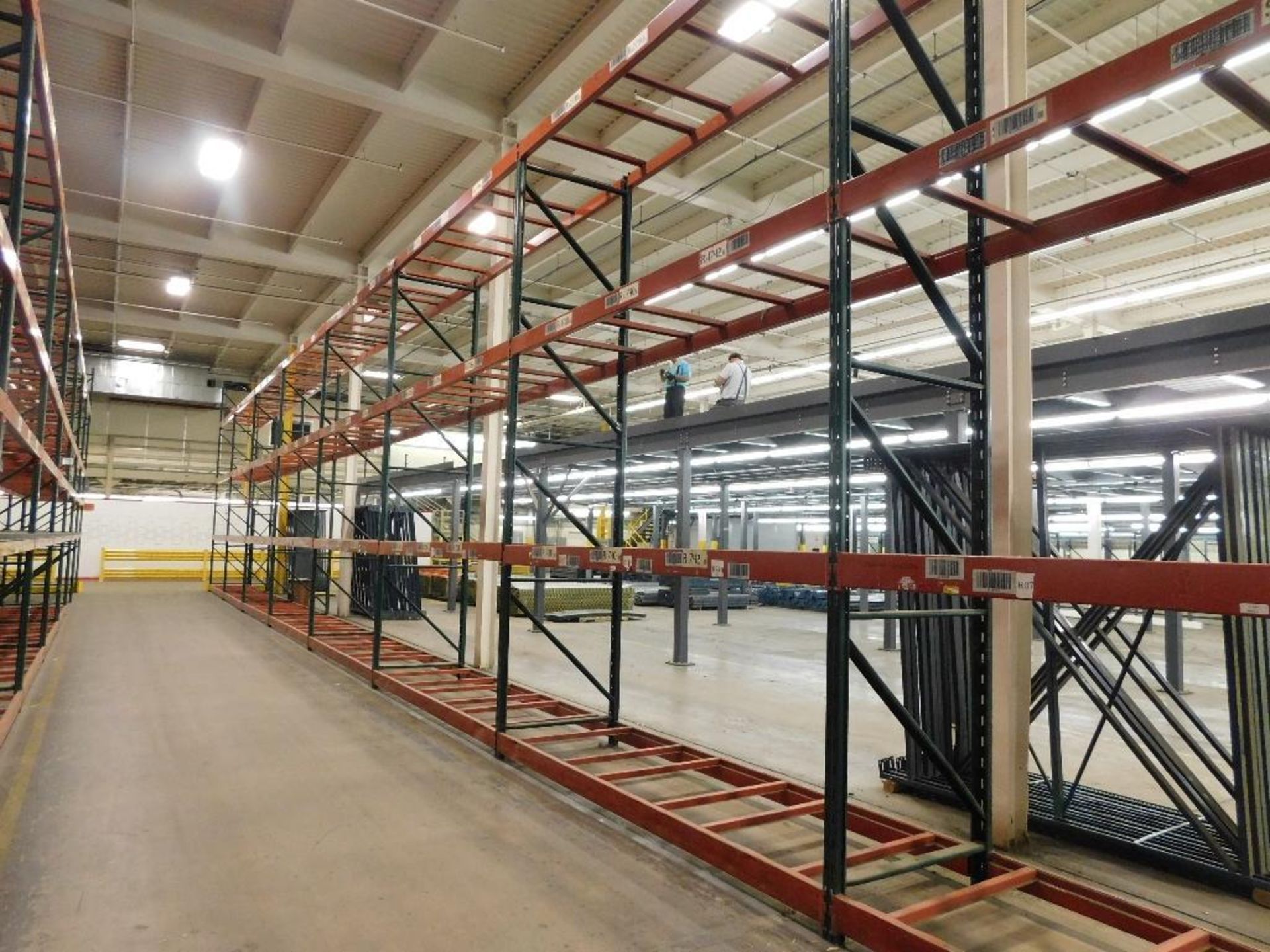 (8X) SECTIONS OF RIDG-U-RAK PALLET RACKING, (1) 20 FT. UPRIGHT, (8) 16 FT. UPRIGHTS, (64) 5 1/2 IN. - Image 2 of 3