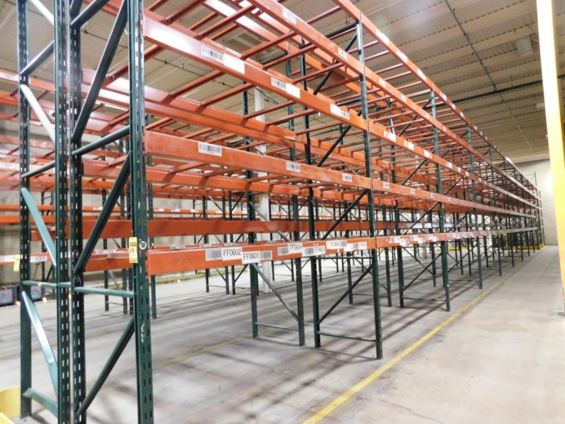 (22X) SECTIONS OF RIDG-U-RAK PALLET RACKING, (4) 20 FT. UPRIGHTS, (20) 16 FT. UPRIGHTS, (172) 5 1/2