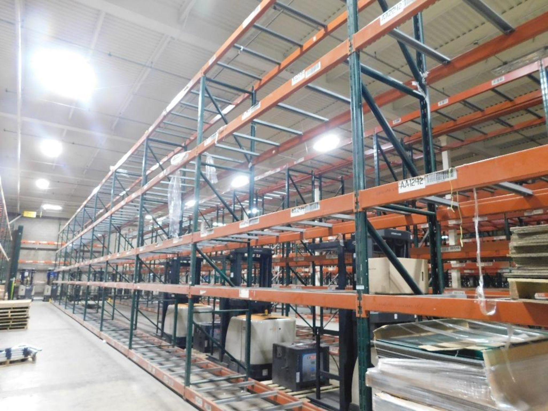 (10X) SECTIONS OF RIDG-U-RAK PALLET RACKING, (2) 20 FT. UPRIGHTS, (9) 16 FT. UPRIGHTS, (2) 4 1/2 IN.