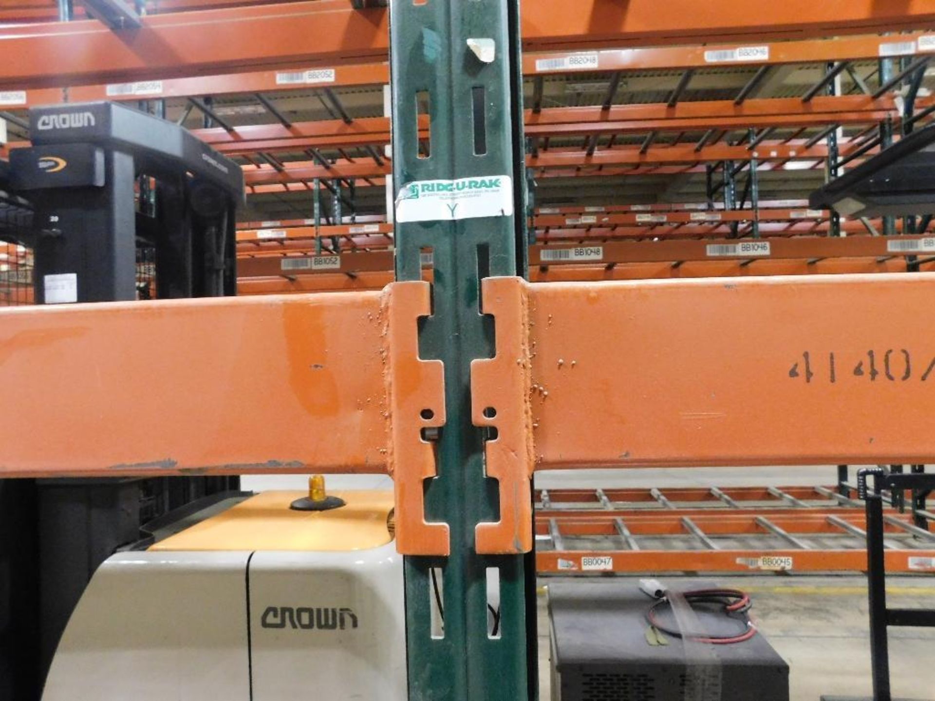 (10X) SECTIONS OF RIDG-U-RAK PALLET RACKING, (2) 20 FT. UPRIGHTS, (9) 16 FT. UPRIGHTS, (2) 4 1/2 IN. - Image 4 of 4