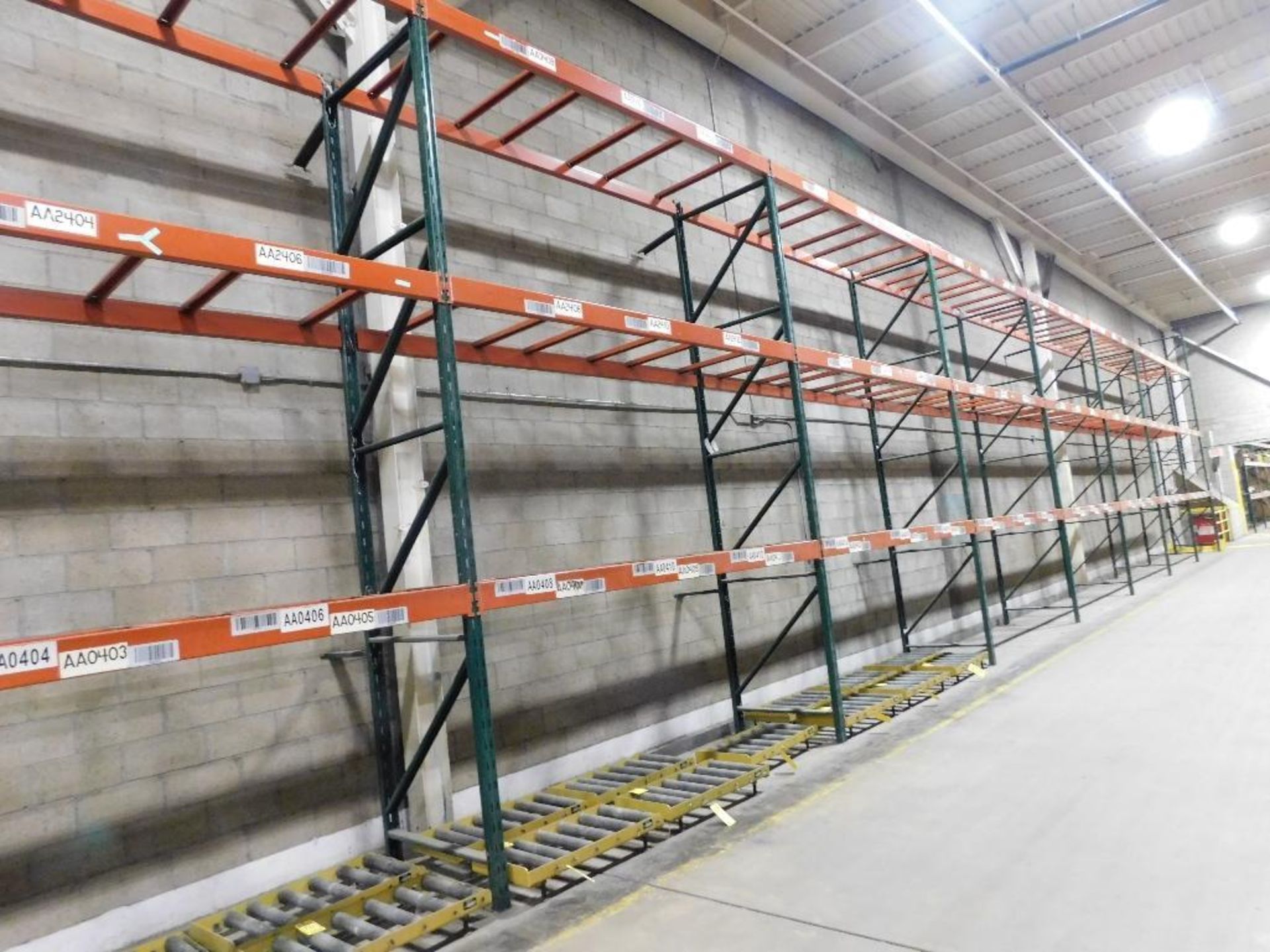 (24X) SECTIONS OF RIDG-U-RAK PALLET RACKING, (2) 20 FT. UPRIGHTS, (23) 16 FT. UPRIGHTS, (144) 5 1/2