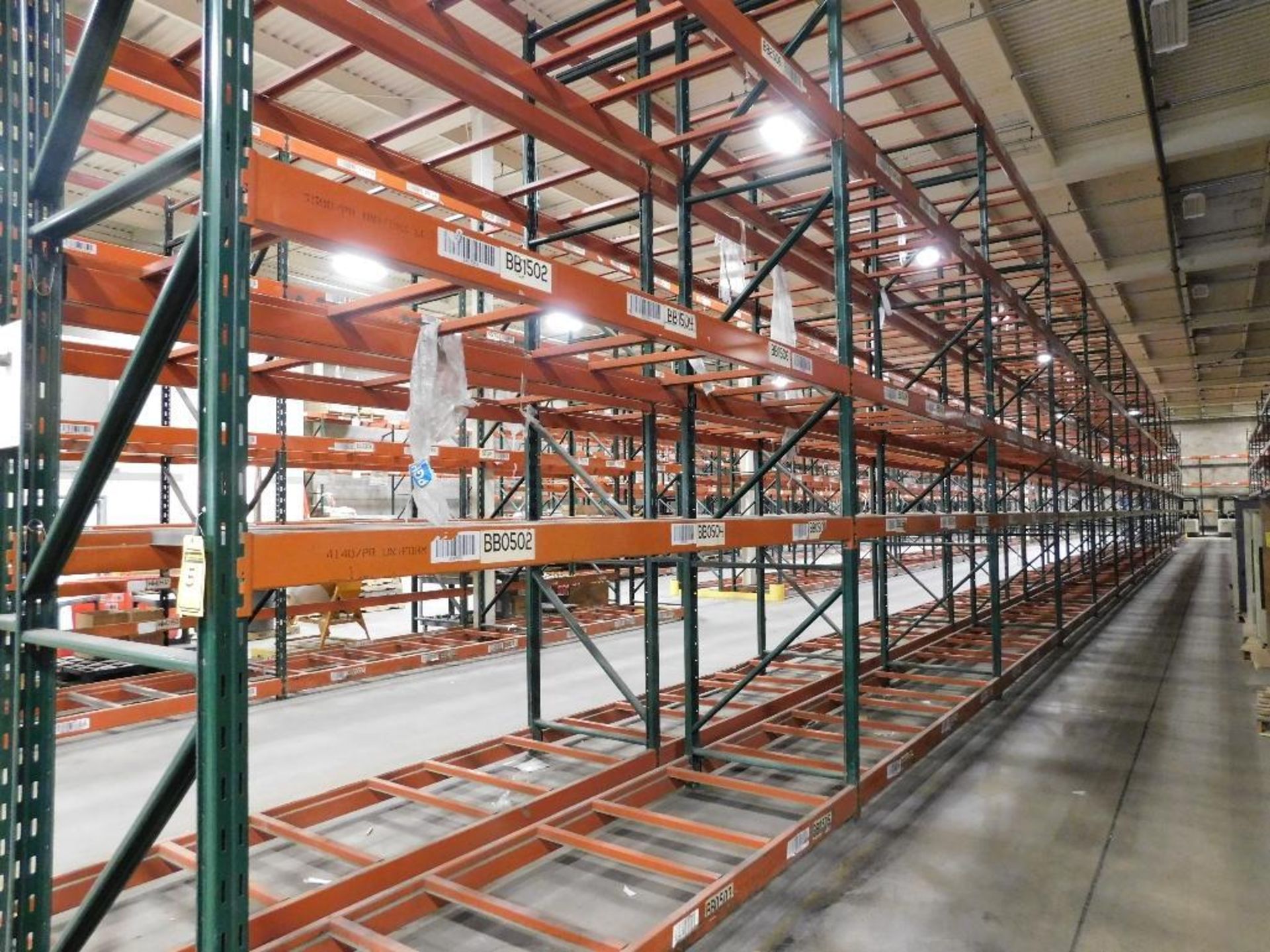 (32X) SECTIONS OF RIDG-U-RAK PALLET RACKING, (8) 20 FT. UPRIGHTS, (26) 16 FT. UPRIGHTS, (56) 4 1/2 I - Image 3 of 4