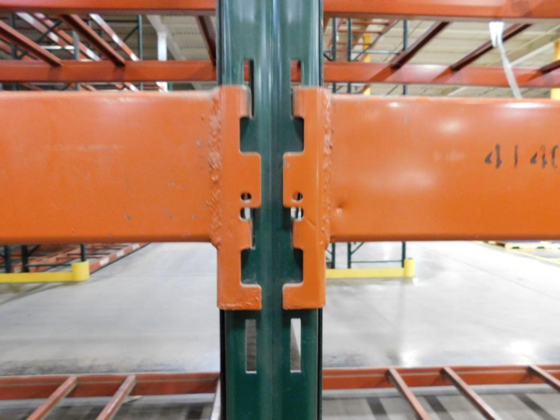 (32X) SECTIONS OF RIDG-U-RAK PALLET RACKING, (8) 20 FT. UPRIGHTS, (26) 16 FT. UPRIGHTS, (60) 4 1/2 I - Image 4 of 4