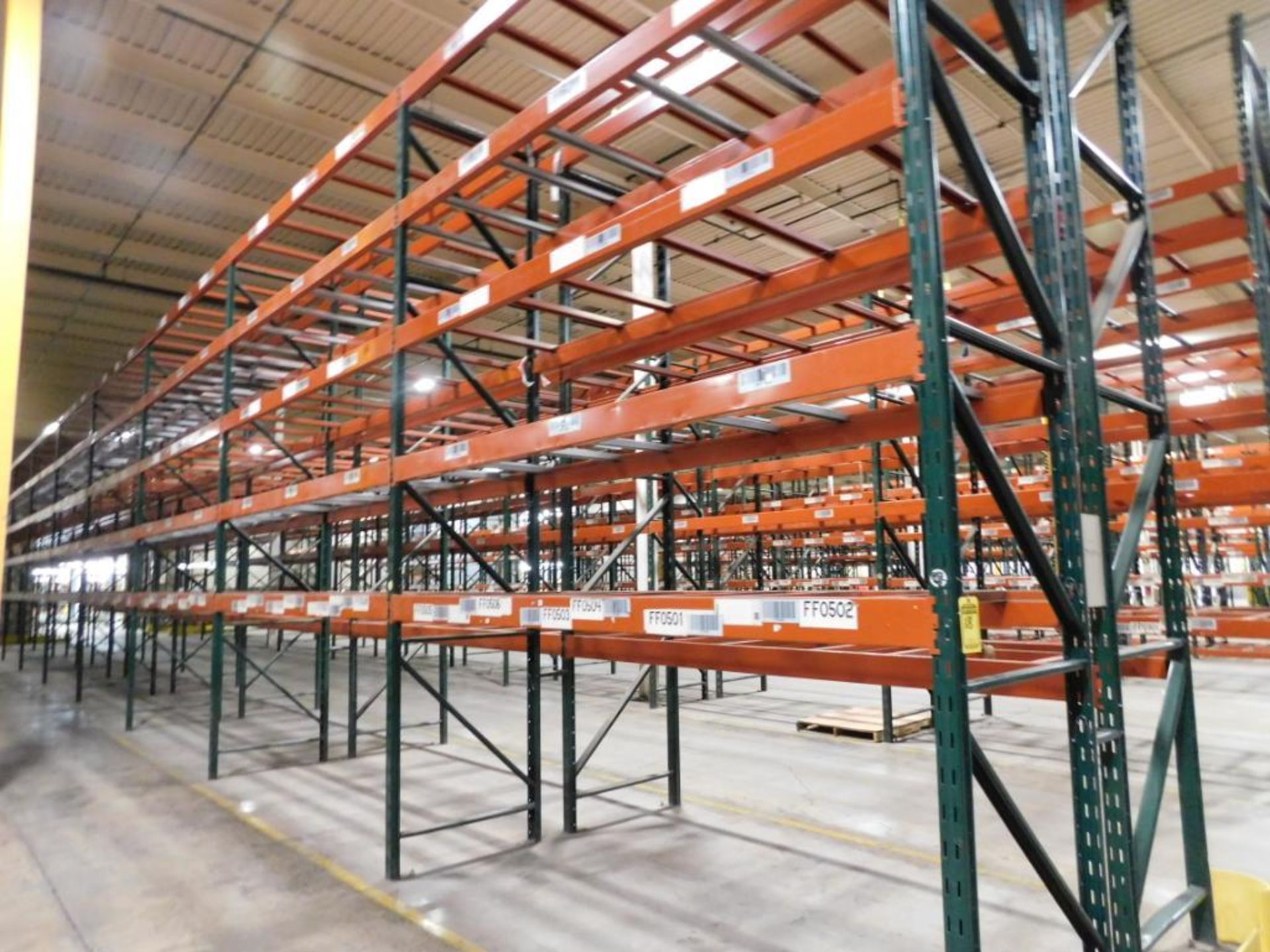 (22X) SECTIONS OF RIDG-U-RAK PALLET RACKING, (6) 20 FT. UPRIGHTS, (18) 16 FT. UPRIGHTS, (161) 5 1/2 - Image 3 of 4