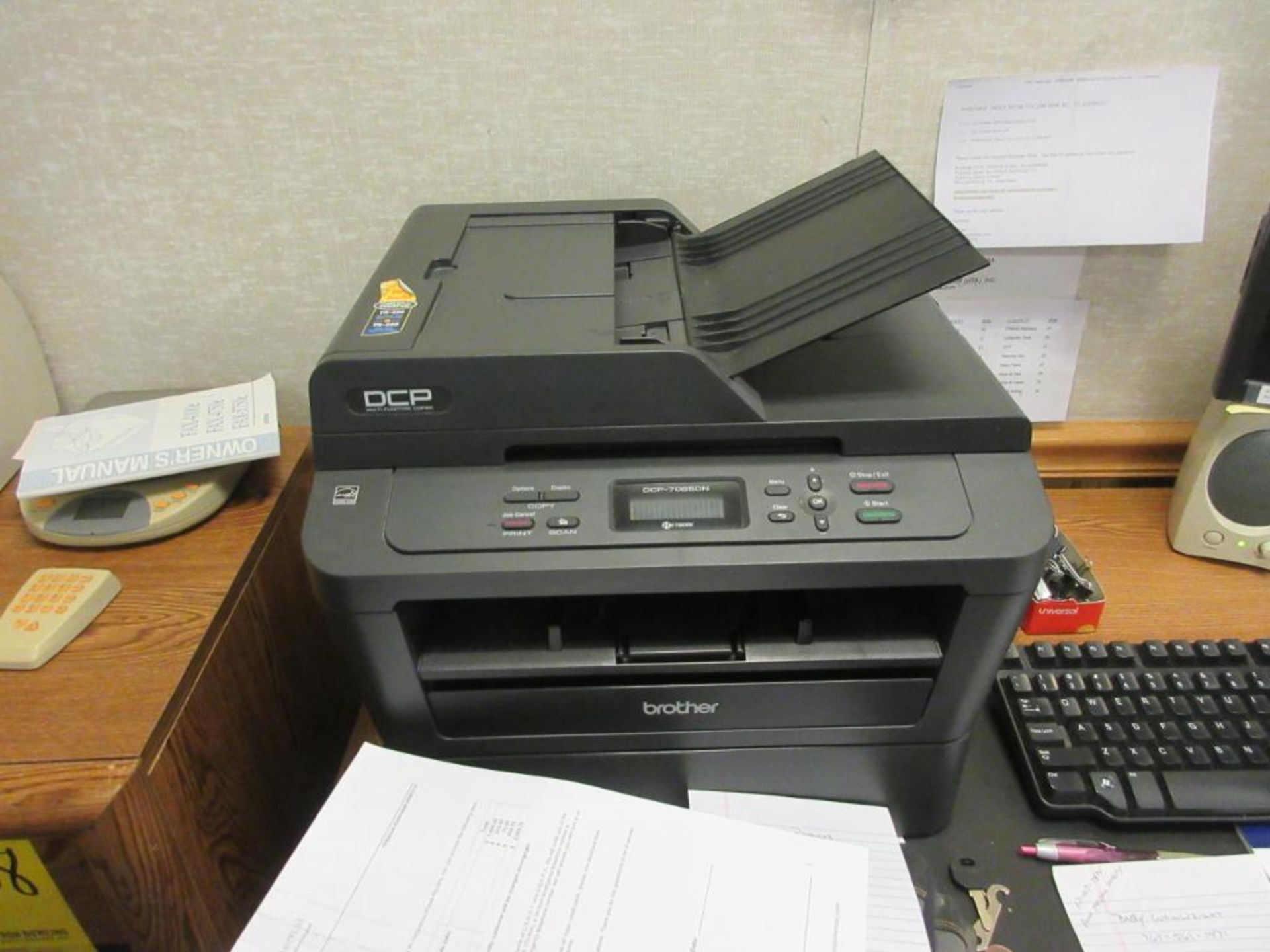 ELECTRONICS IN OFFICE: OKI PRINTER, BROTHER ELECTRONIC TYPEWRITER (X3), BUSINESS CLASS LASER FAX, - Image 5 of 8