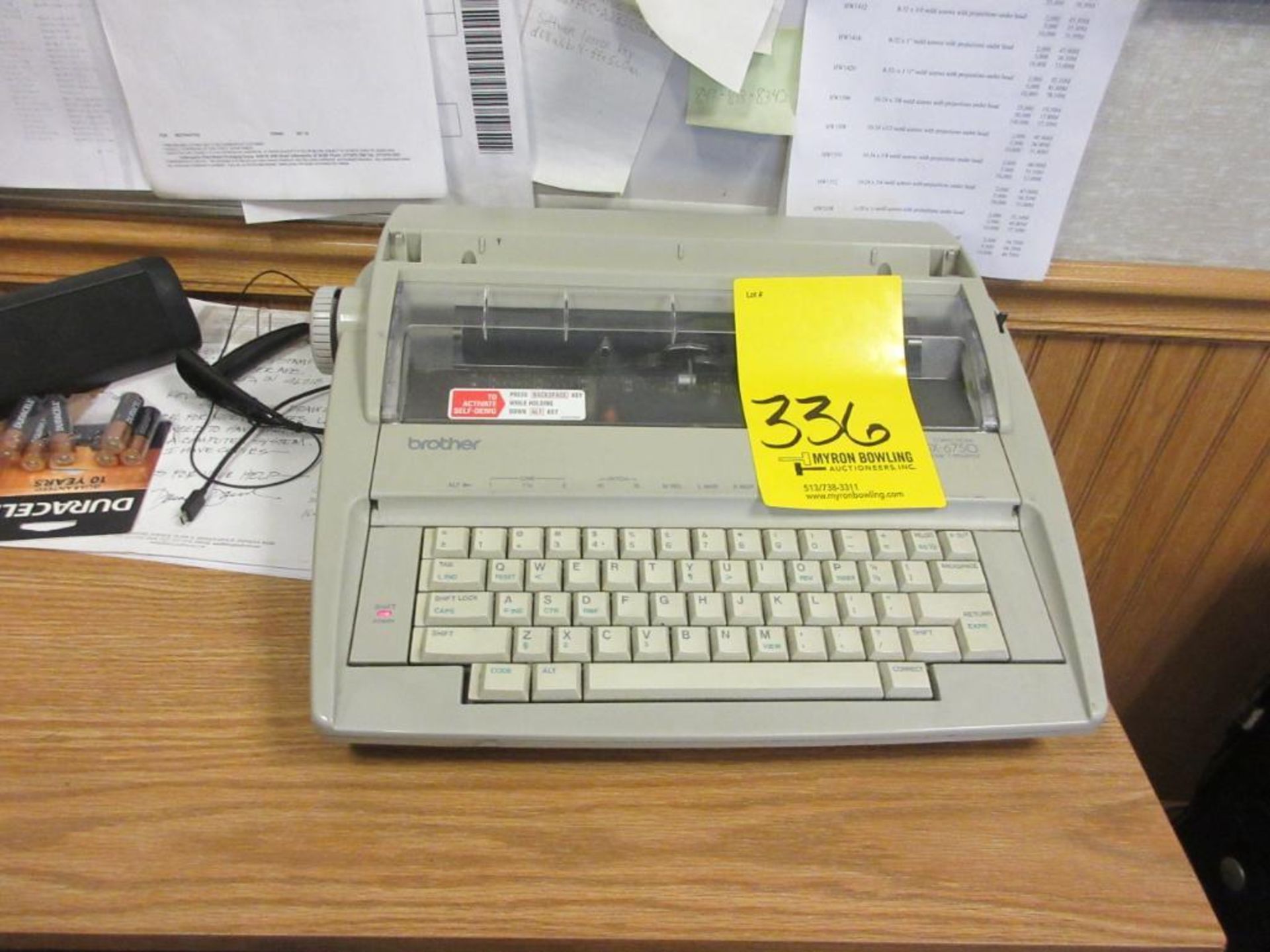 ELECTRONICS IN OFFICE: OKI PRINTER, BROTHER ELECTRONIC TYPEWRITER (X3), BUSINESS CLASS LASER FAX, - Image 3 of 8