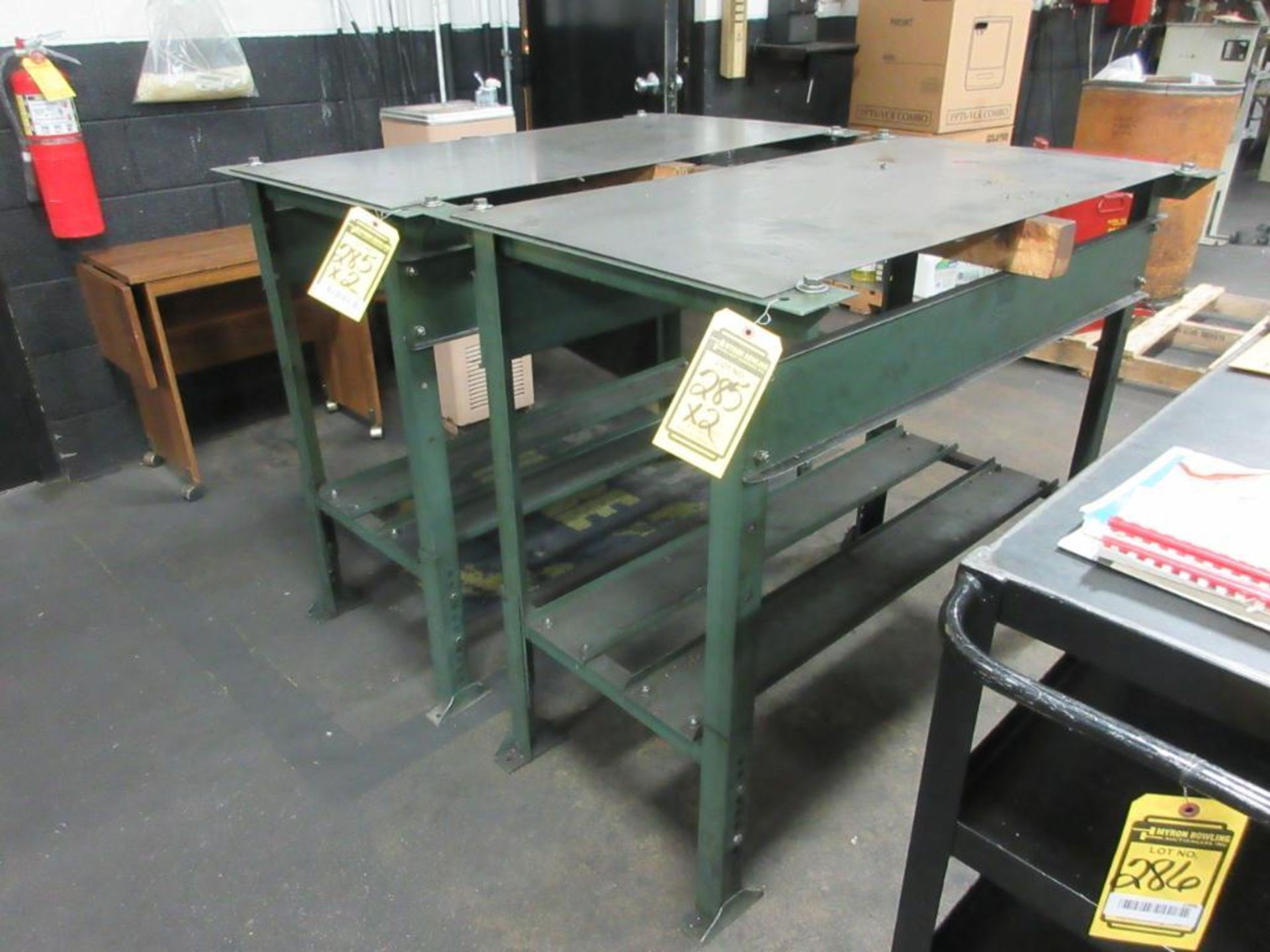 (2) STEEL TABLES 2 FT. X 4 FT.