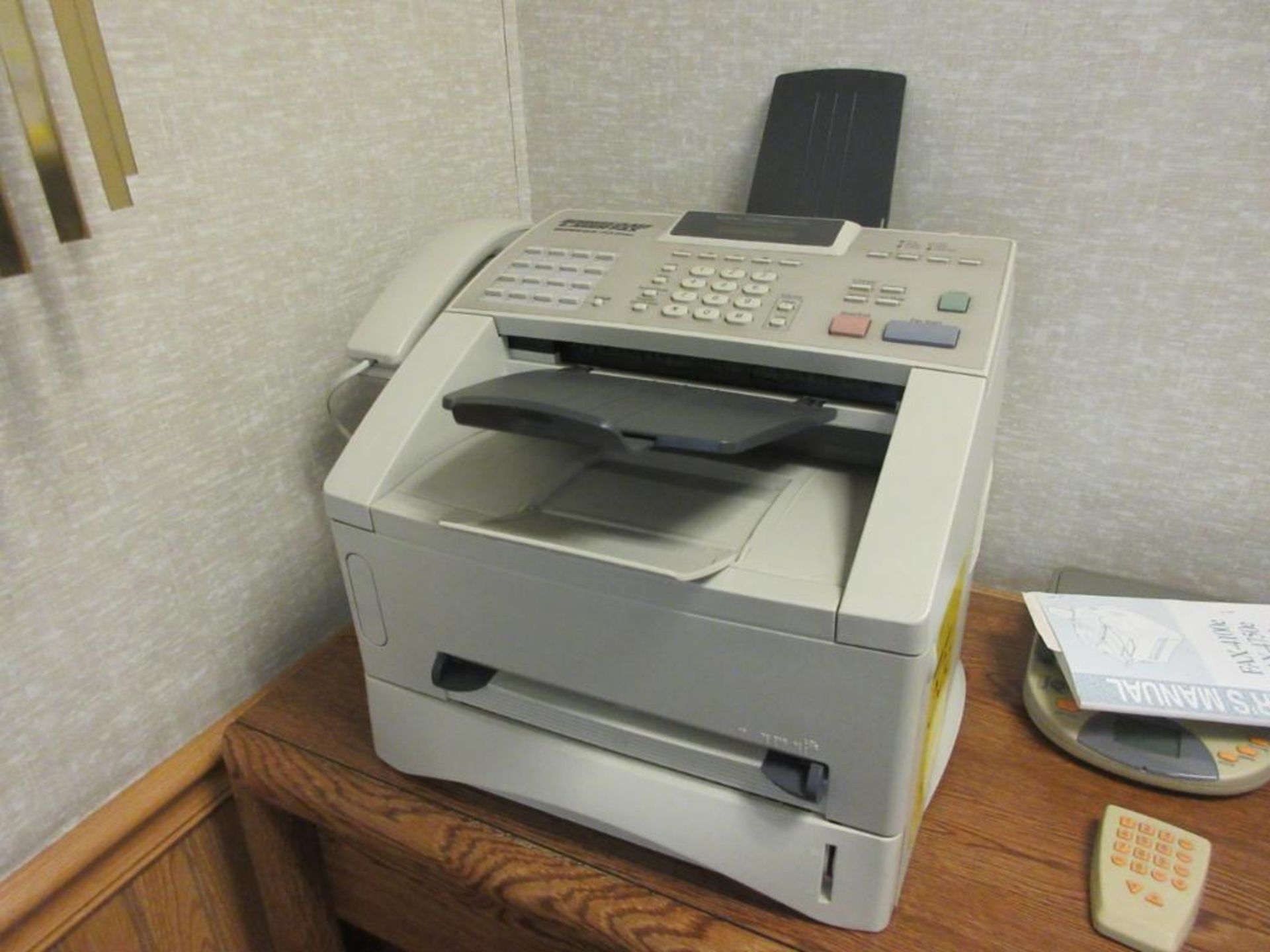 ELECTRONICS IN OFFICE: OKI PRINTER, BROTHER ELECTRONIC TYPEWRITER (X3), BUSINESS CLASS LASER FAX, - Image 6 of 8