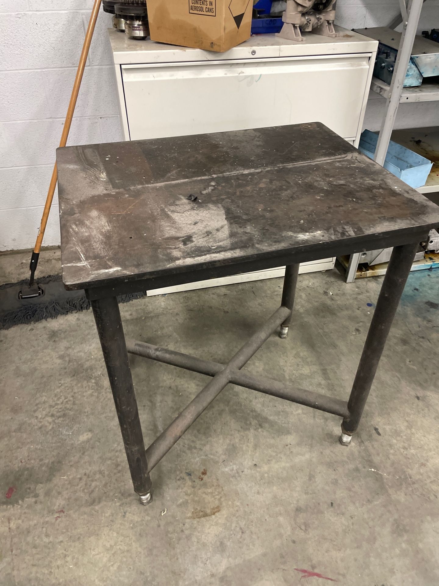 (2) HEAVY DUTY STEEL TABLES