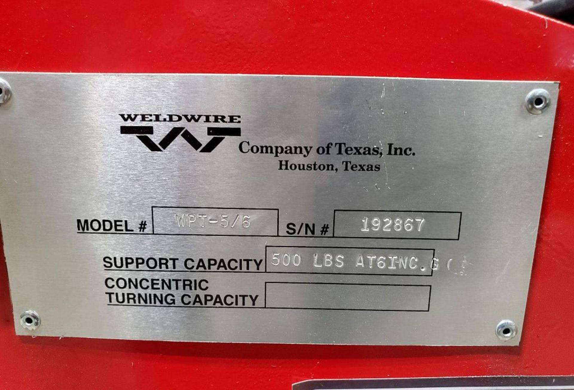 WELDWIRE POSITIONER; MODEL WPT-5/6, S/N 192867, WITH REMOTE AND FOOT PEDAL (NEW) - Image 5 of 5