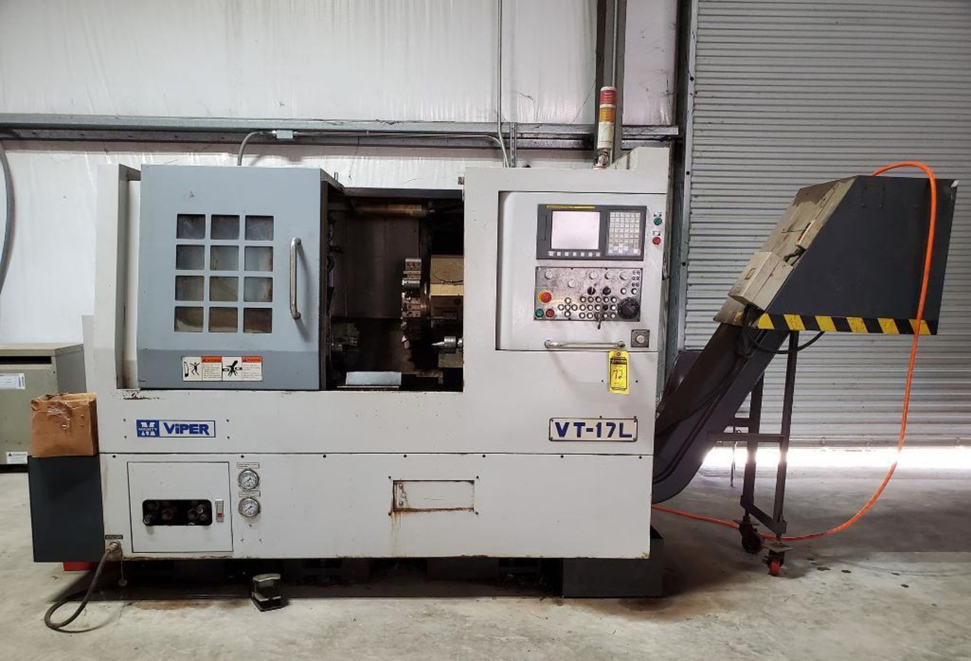 2001 MIGHTY VIPER VT-17L CNC TURNING CENTER; S/N 5311104012, 12-STATION TURRET, 3-JAW CHUCK, CHIP