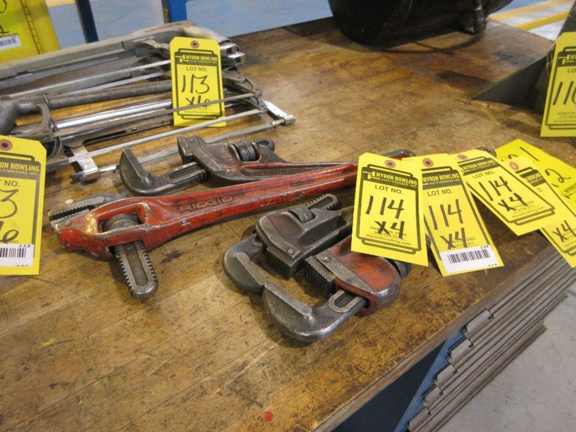 (4) ASSORTED PIPE WRENCHES