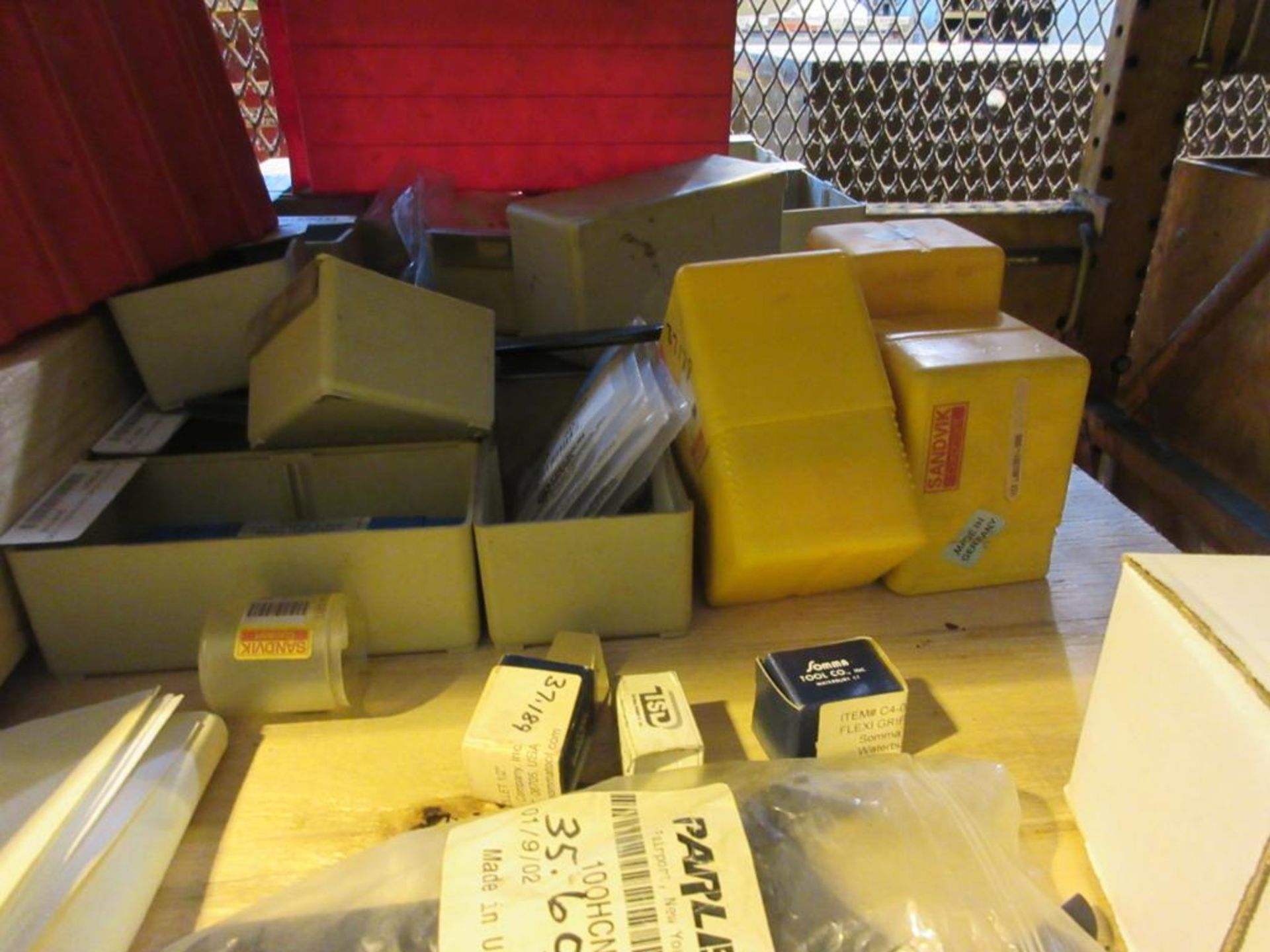 CONTENTS OF (22) SECTIONS PALLET RACK: ASSORTED ABRASIVES, SUNNEN STONES, TOOL BITS, DOVETAIL CUTTER - Image 43 of 43