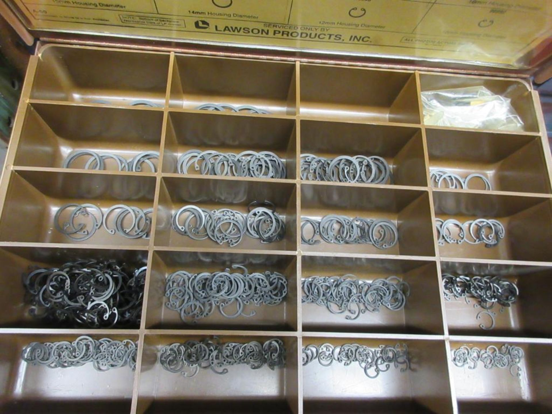 (30) LIDDED SMALL PARTS BINS W/ HARDWARE - Image 19 of 35
