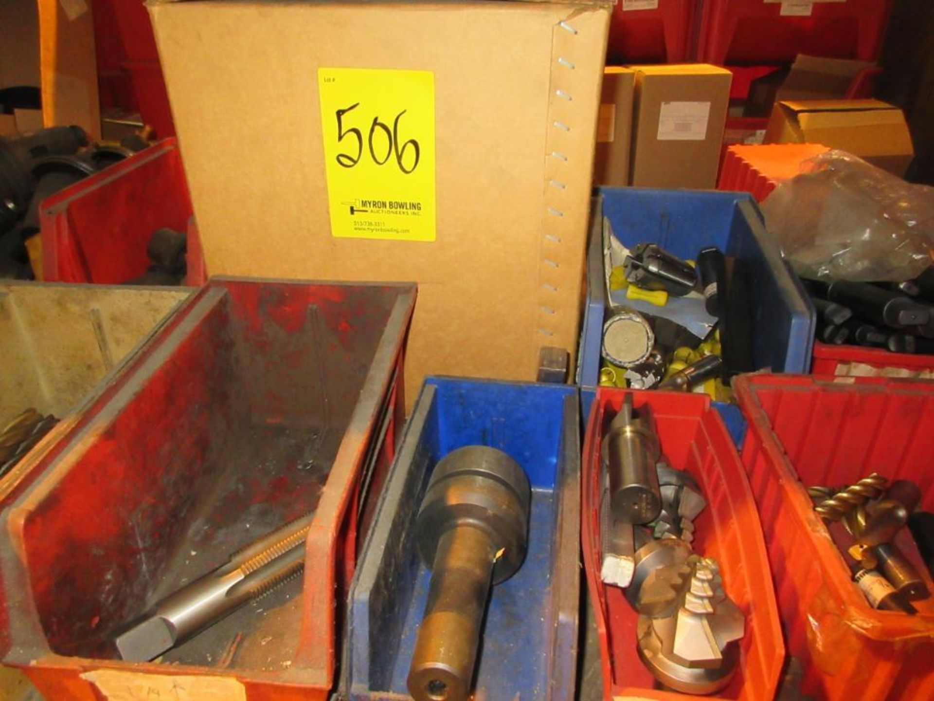 CONTENTS OF (22) SECTIONS PALLET RACK: ASSORTED ABRASIVES, SUNNEN STONES, TOOL BITS, DOVETAIL CUTTER - Image 33 of 43