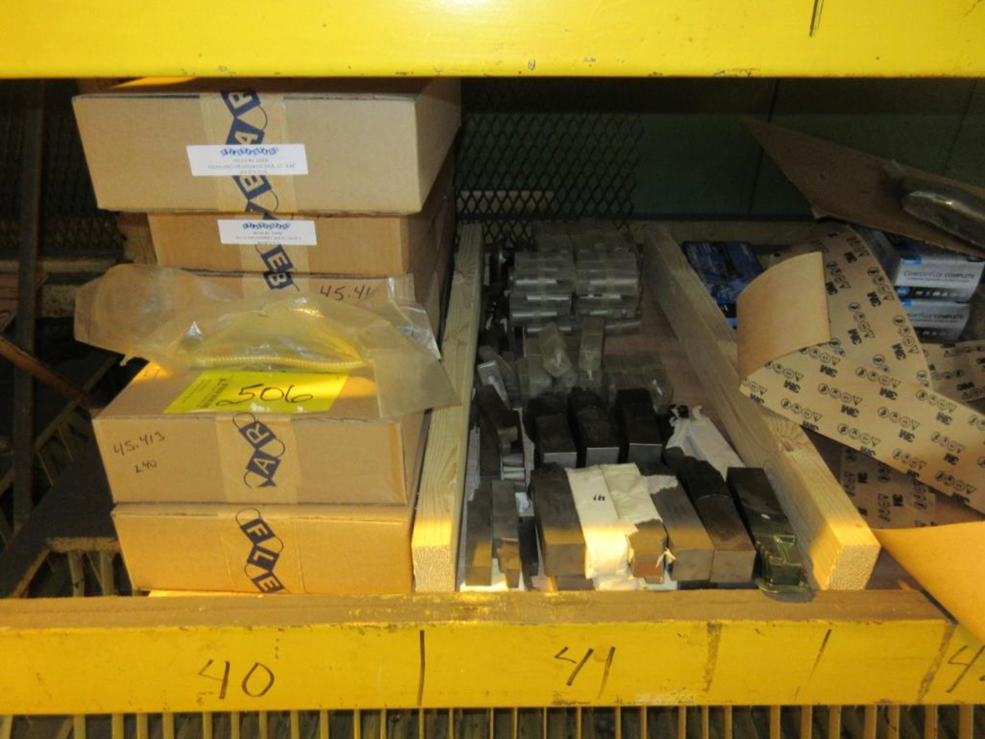 CONTENTS OF (22) SECTIONS PALLET RACK: ASSORTED ABRASIVES, SUNNEN STONES, TOOL BITS, DOVETAIL CUTTER - Image 3 of 43