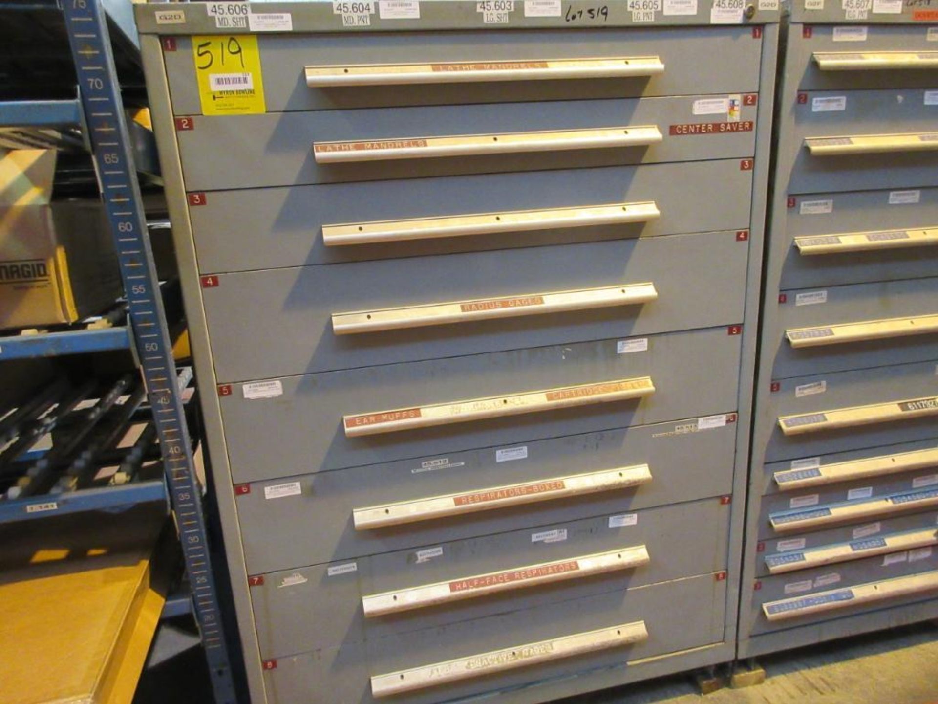 VIDMAR 8-DRAWER CABINET W/ LATHE MANDRELS